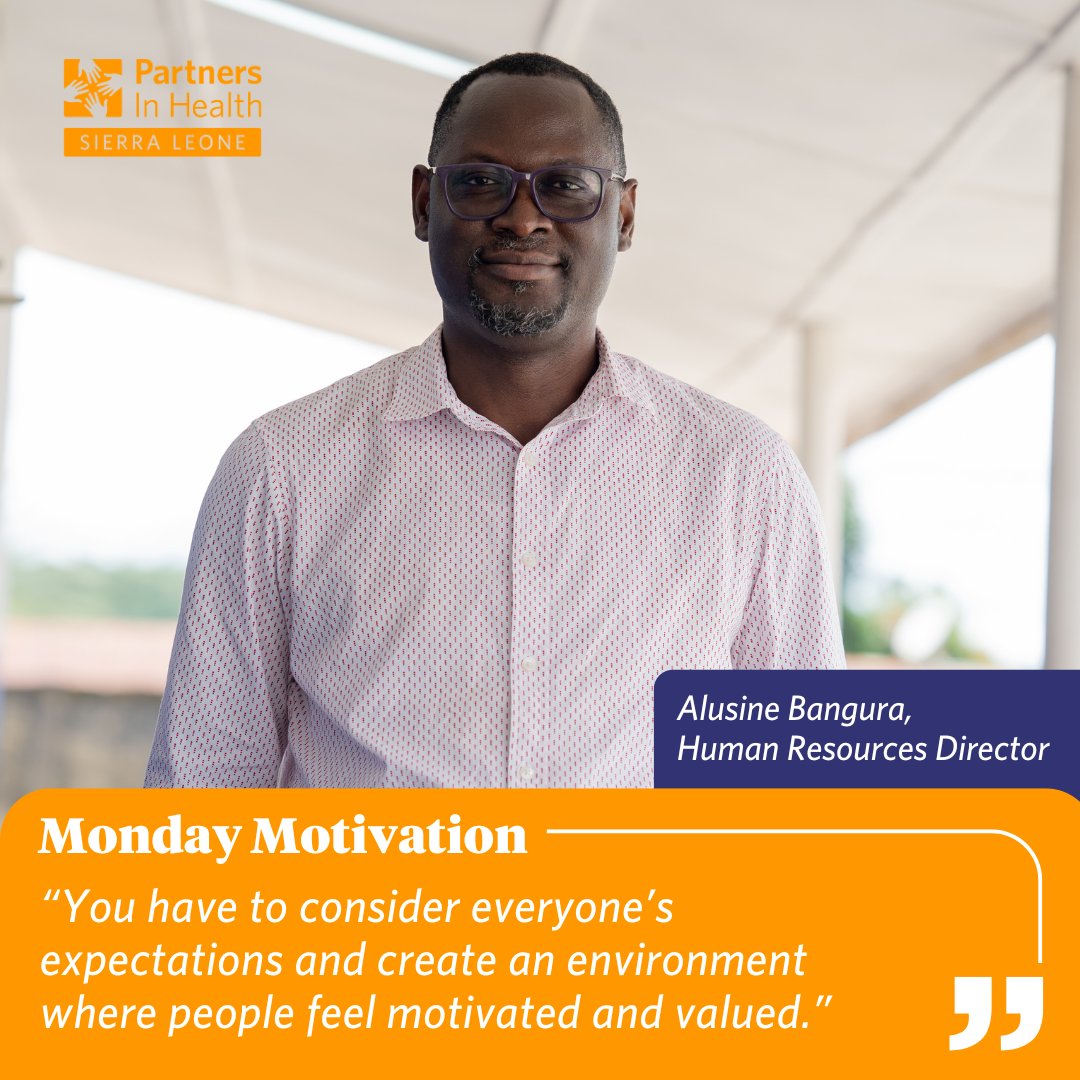 Happy Monday! Meet Alusine Bangura, the human resources director at PIH-SL. His passion for people and organizational growth continues to drive his work.  Alusine’s goal is to ensure that his team remains inspired and that the systems he helps build will sustain success.
