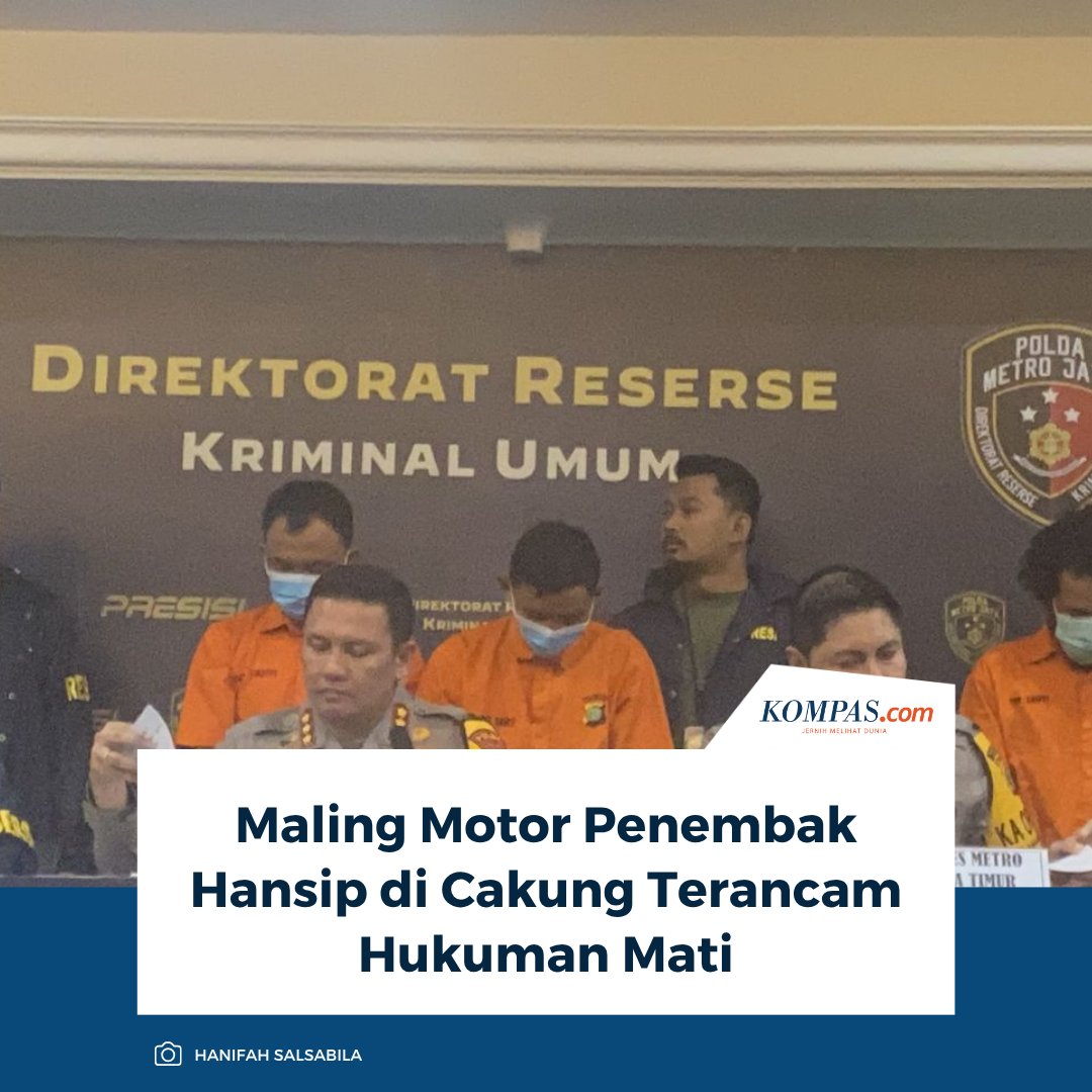 kompascom's tweet photo. R, maling motor yang menembak hansip berinisial AS (41) di Jalan Pelajar, Cakung, Jakarta Timur, terancam hukuman mati atas perbuatannya.
Baca di sini: https://t.co/1OYt6d98q0
~TA #MalingMotor #Cakung https://t.co/GtjLXADM6I