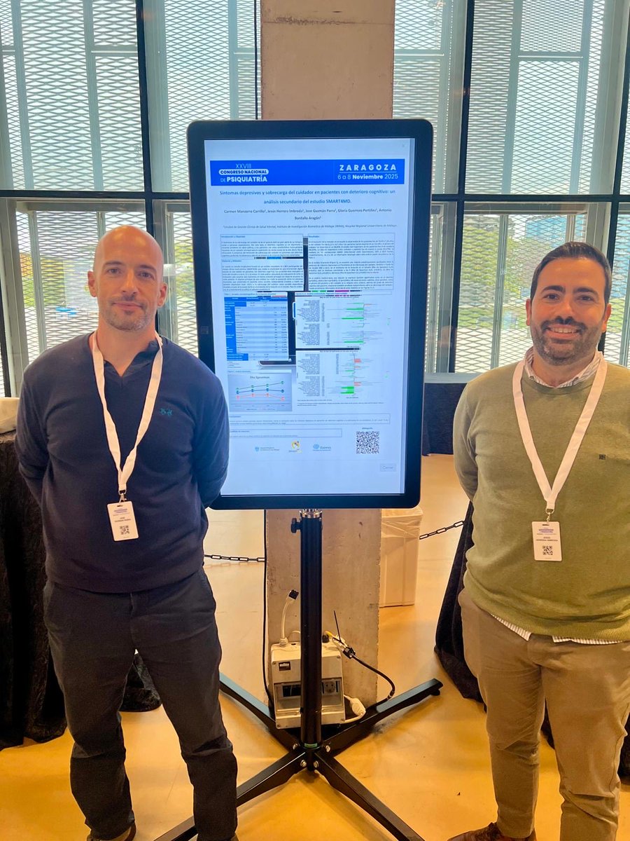 ugcsm_ibimahreg's tweet photo. Nuestros/as investigadores/as Dr. @jguzmanparra, Dr. @JHerreImbro y doctoranda Gloria Pérez Guerrero en el XXVIII Congreso Nacional de Psiquiatría.
@SEPsiq 
#psiquiatría #saludmental #investigación https://t.co/qu1zXysn7y