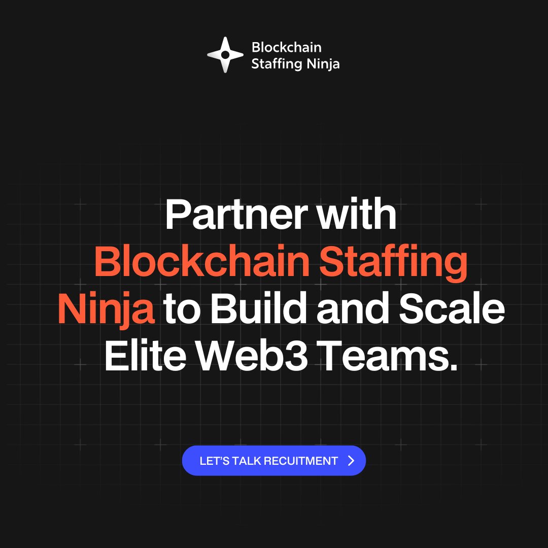 🚀 Web3 success starts with the right people.

Build a world-class Web3 team with experts who understand blockchain, DeFi &amp; the decentralized future.

🔗 blockchainstaffingninja.com/web3-recruitme…

#Web3Staffing #BlockchainJobs #CryptoCareers #TechRecruitment #Web3Talent