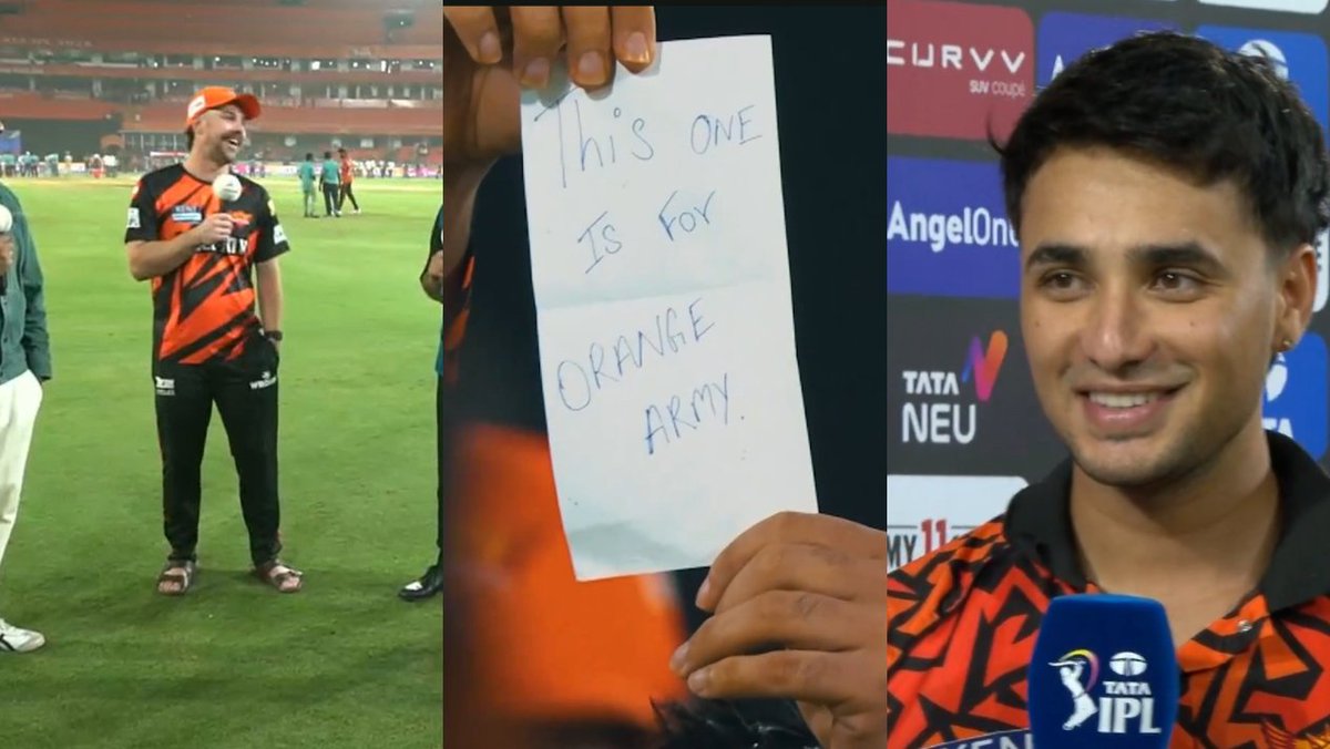 _jashandeep__'s tweet photo. Abhishek Sharma saying " This one is for orange army" after hitting a 100 - What can be a better example for manifestation than this?

#abhisheksharma https://t.co/EMCEPHA5rC