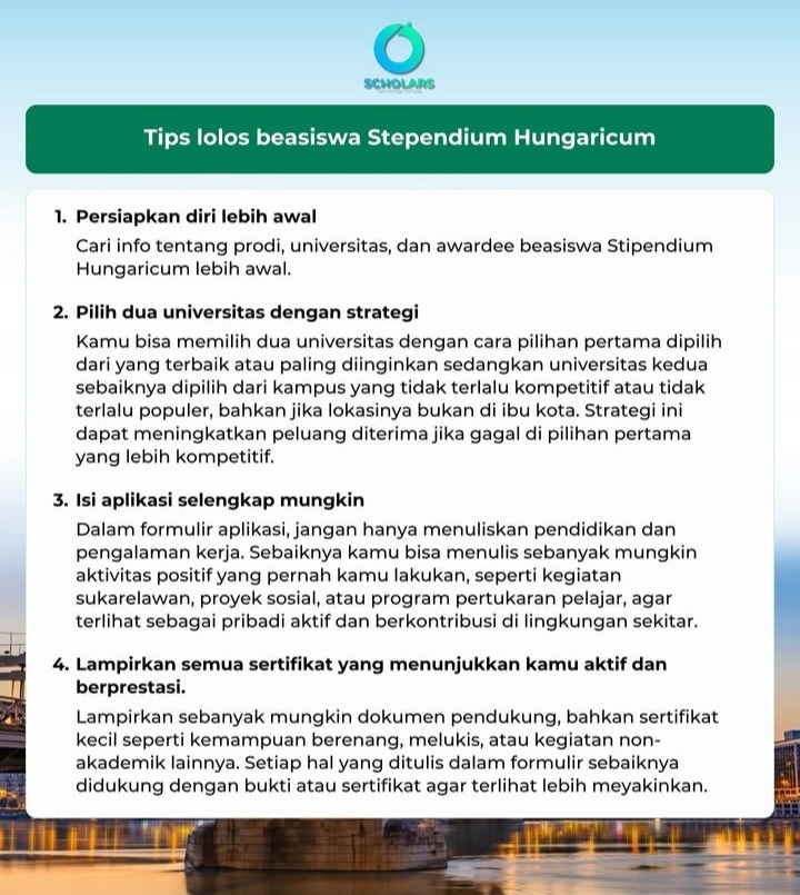 MoonJNae's tweet photo. Langsung dari penerimanya!👨‍🎓👩‍🎓
Berikut TIPS LOLOS Beasiswa Stipendium Hungaricum untuk S1, S2, S3 di Hungaria 🇭🇺

#beasiswa #Scholarship #studyabroad #beasiswas1 #beasiswas2 #beasiswas3 #Hungary #tipsforstudents #luarnegeri https://t.co/D2wlsV8o2g