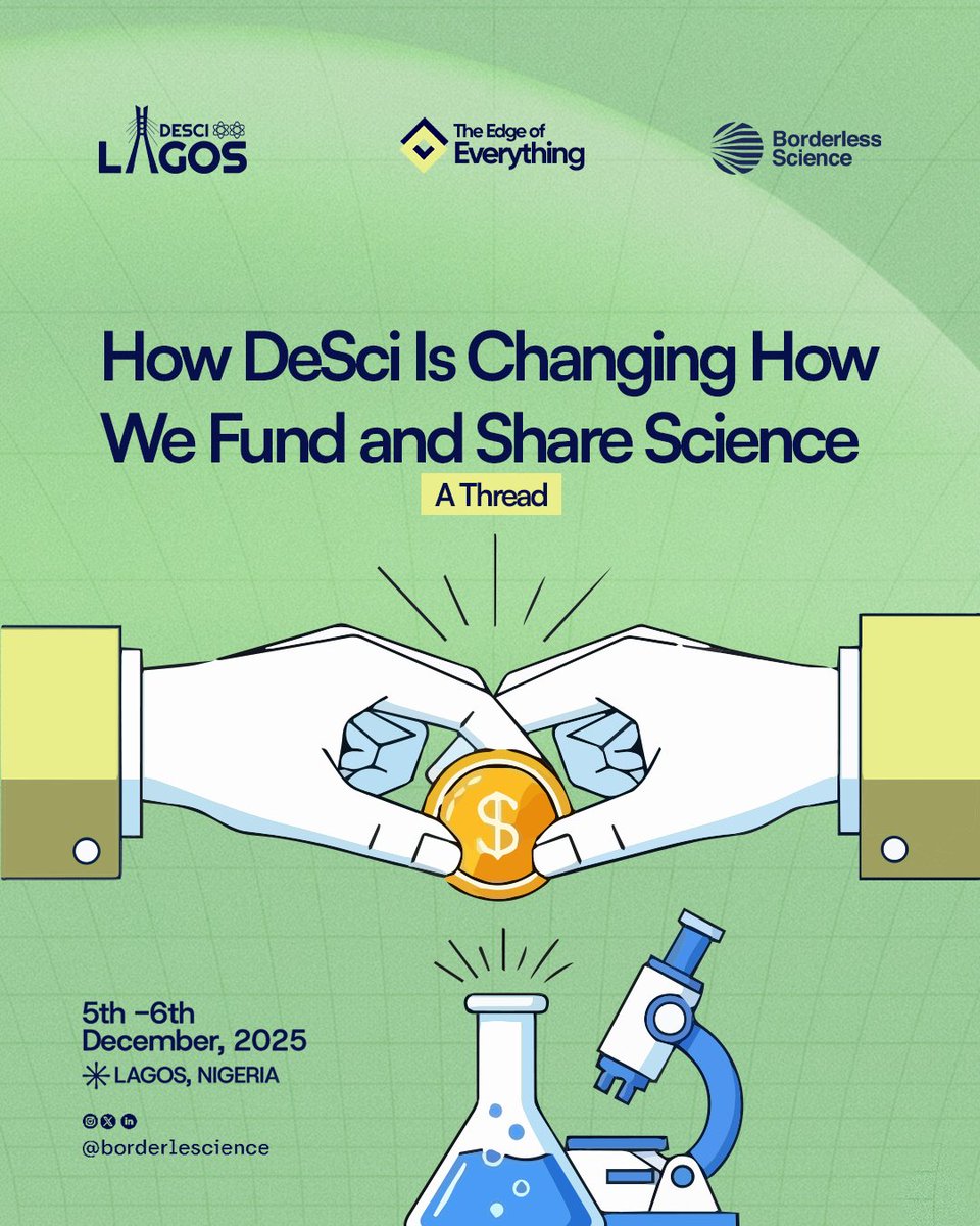 Borderlescience's tweet image. Science is kind of broken.
Not because scientists aren’t geniuses, but because the system moves like dial up internet. Slow, expensive &amp;amp; gate kept

Here’s how DeSci is switching things up 🧵👇
