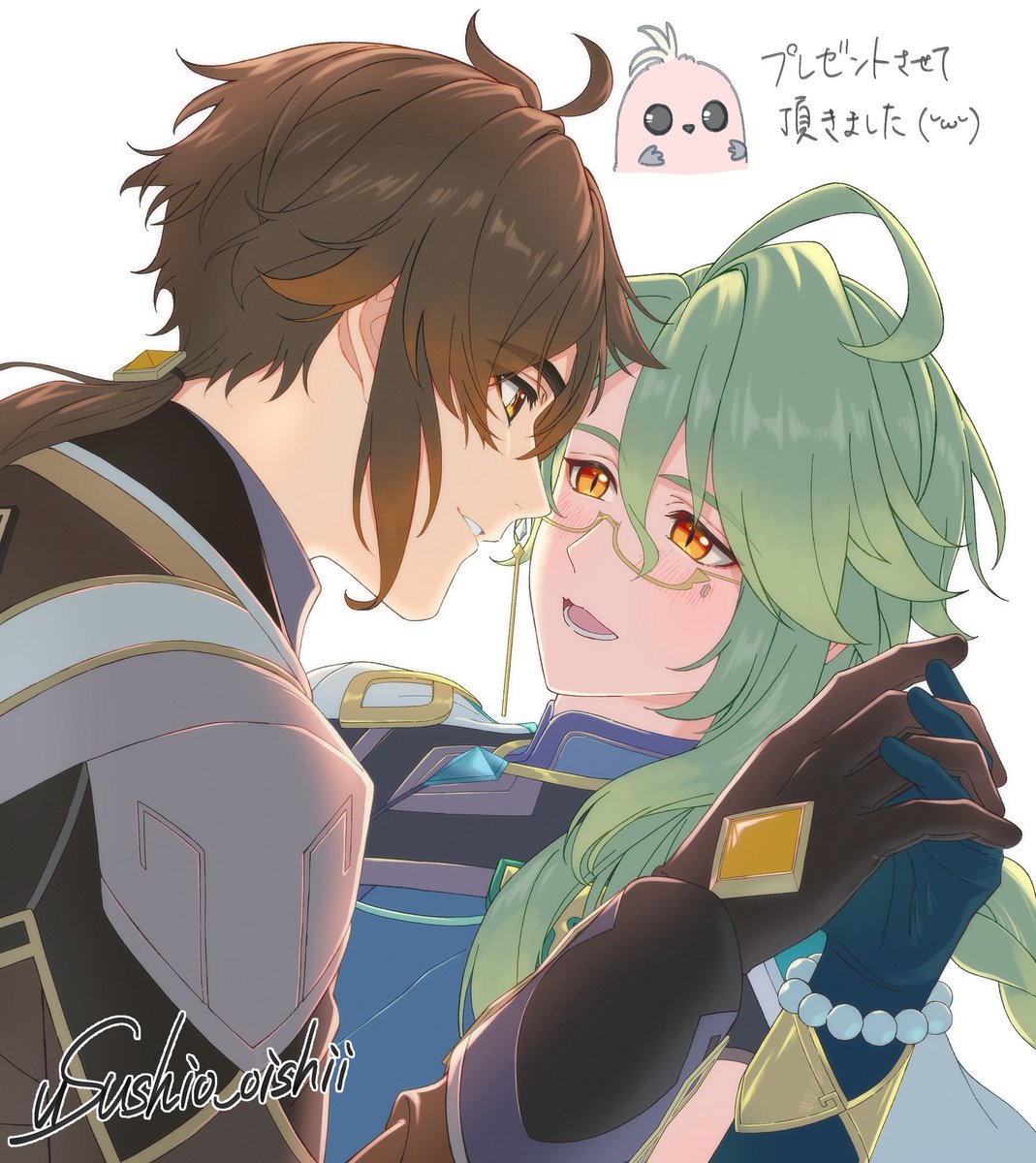 usushio_oishii's tweet photo. フォロワーさん（@0_tyazuke 様）にプレゼントした鍾白です🫶
（一部宛名だけ変更してます🙂） https://t.co/oB3QPfdvCy