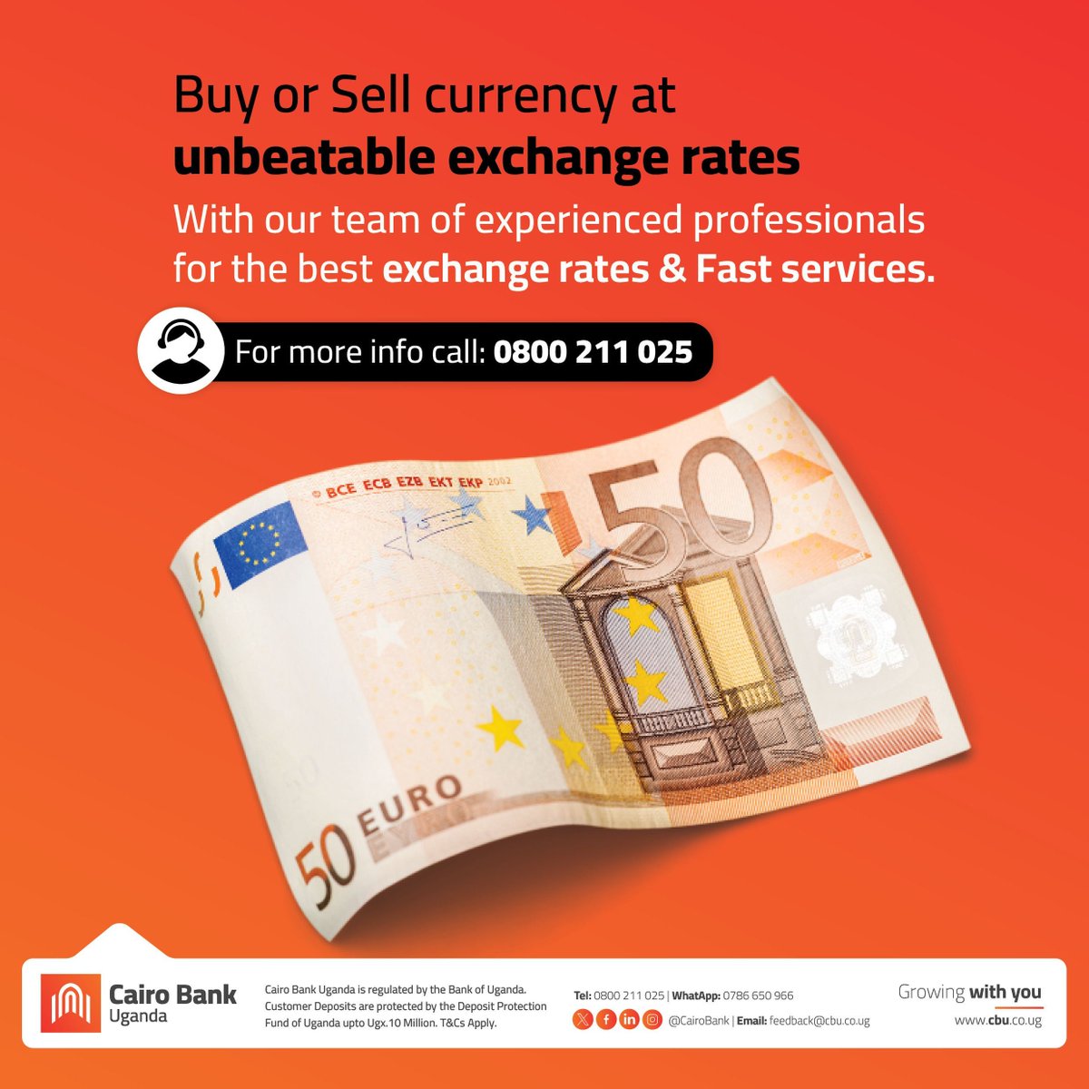 CairoBank's tweet image. Discover unbeatable currency exchange rates at Cairo Bank! Our team of seasoned experts guarantees you the most favourable rates, coupled with swift and dependable service every time.

#BestExchangeRates #FastService #CairoWay #GrowingwithYou