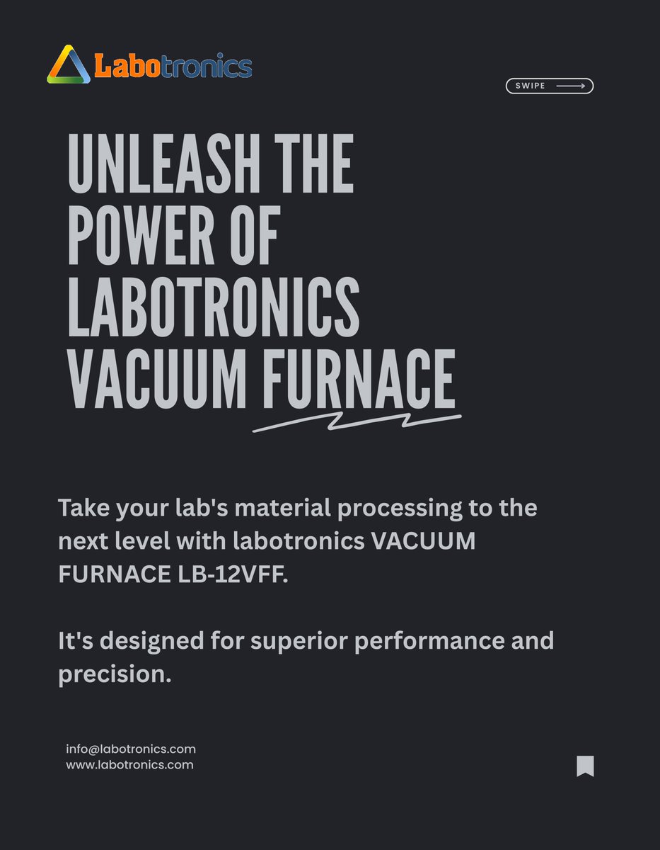 Labotronics's tweet image. Labotronics Vacuum Furnace LB-12VFF
Delivers precise heating and stable performance for material and thermal research.

Swipe through to explore its features, performance, and uses!

📧 info@labotronics.com

🔗 labotronics.com/vacuum-furnace…

#Labotronics #LabEquipment #MaterialTesting
