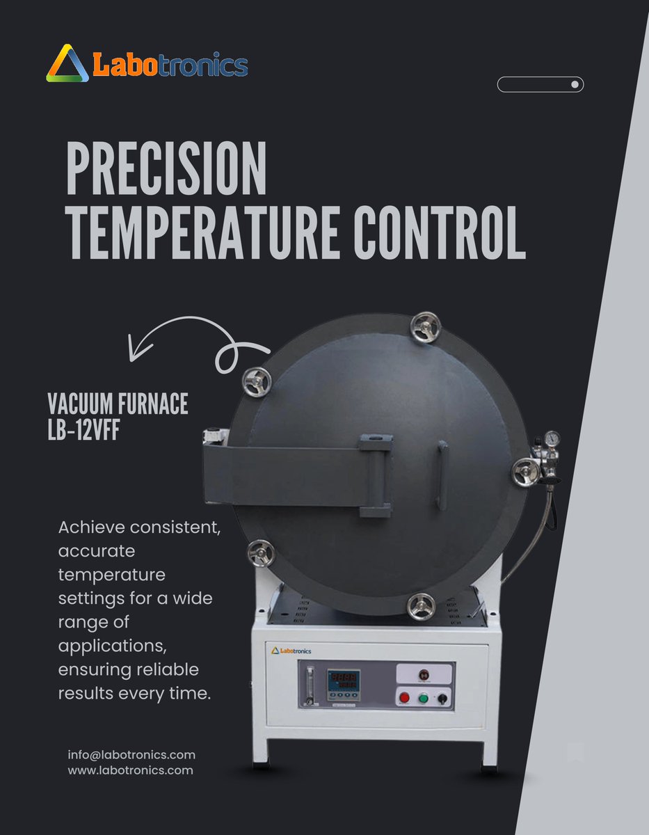 Labotronics's tweet image. Labotronics Vacuum Furnace LB-12VFF
Delivers precise heating and stable performance for material and thermal research.

Swipe through to explore its features, performance, and uses!

📧 info@labotronics.com

🔗 labotronics.com/vacuum-furnace…

#Labotronics #LabEquipment #MaterialTesting