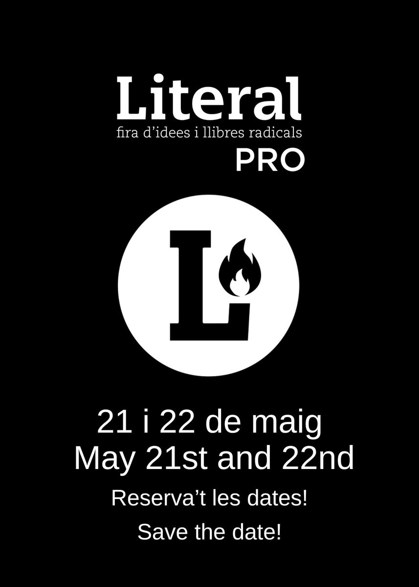📚 Literal PRO 2026 — 21 i 22 de maig / May 21st and 22nd, Barcelona

Espai de trobada per a editorials independents i professionals del llibre radical.

🕓 Pròximament, obertura d'inscripcions!

#LiteralPRO #FiraLiteral