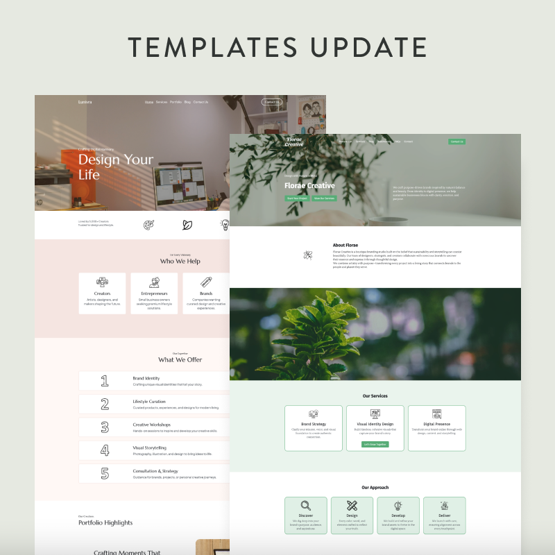 New templates are up again! We're highlighting our amazing new features to inspire your creativity. #websitedesign #website #Strikingly