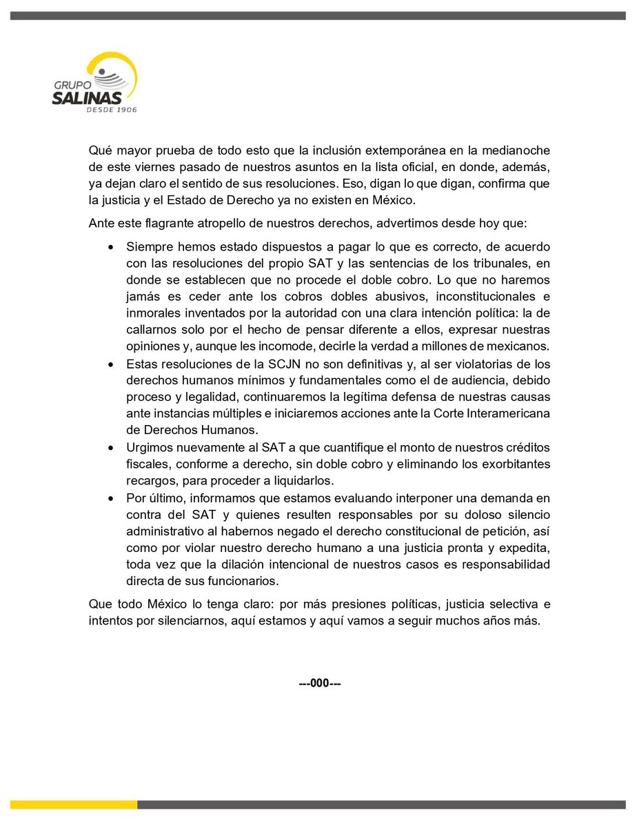 Arouet_V's tweet image. El gobierno federal alista un golpe tremendo contra @gruposalinas. Éste ocurrirá como parte del estreno del Poder Judicial de la Federación que se encuentra en su poder. 

La Suprema Corte de Justicia mostrará al mundo a México autoritario, sin contrapesos. Un país donde la…