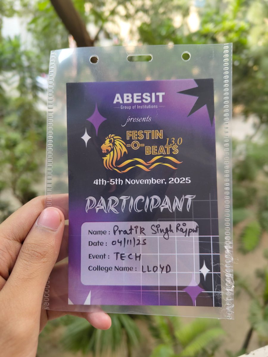 pratikrajput160's tweet image. Thrilled to share that I secured the 1st Place in the CODE-E-BAZIGAR and Game of Codes at Festin-O-Beats 13.0! Had an amazing time competing at ABESIT, Ghaziabad. Grateful for the experience and the wins!

#FestinOBeats #ABESIT #CodingCompetition #Winner #TechFest #CSE