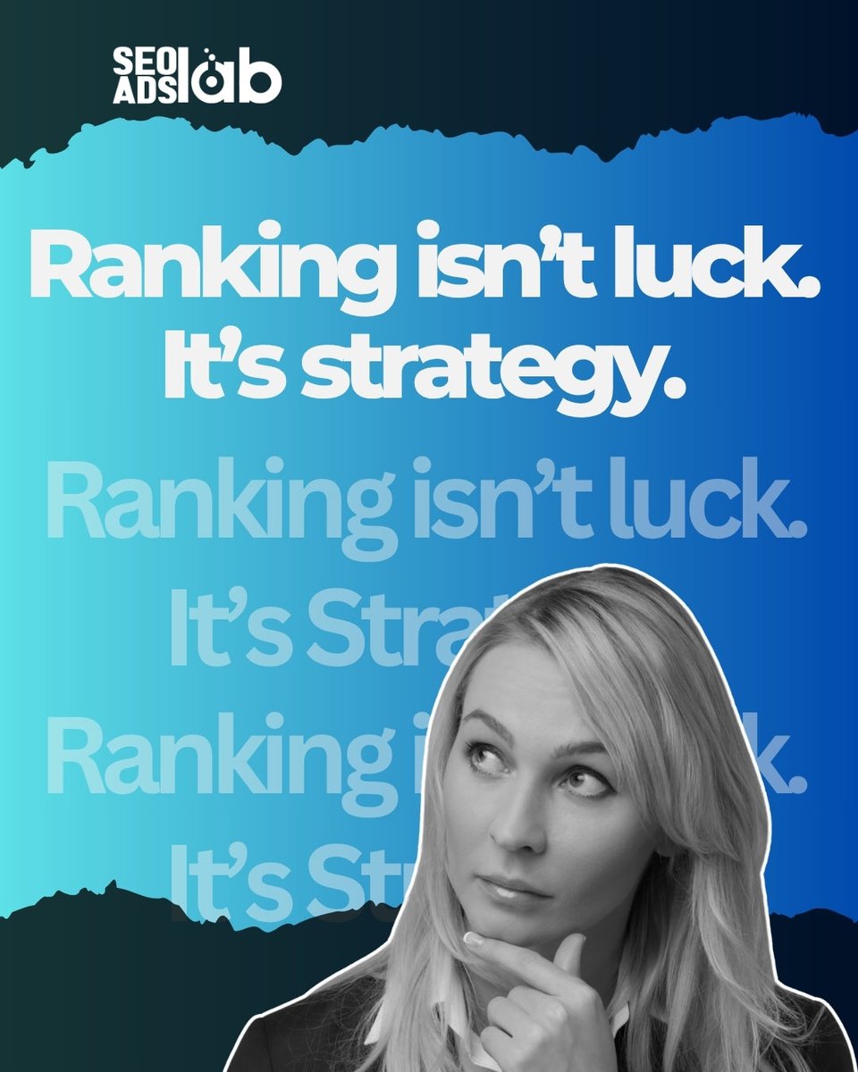 seoadslab's tweet image. Results don’t come from guessing. They come from data, structure, and strategy. At SEO Ads Lab, we turn SEO into a science—so your business ranks higher, faster, and stronger. 

#SEOAdsLab #SEO #DigitalMarketing #SearchEngineOptimization #MarketingStrategy