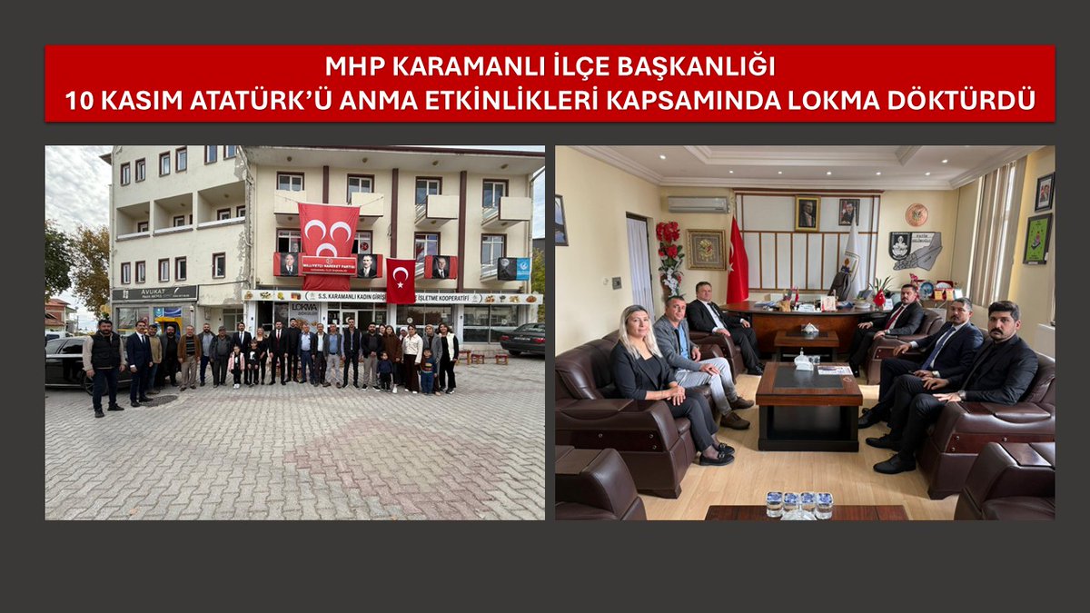 MHP KARAMANLI İLÇE BAŞKANLIĞI ATATÜRK VE TÜM ŞEHİTLER İÇİN LOKMA DÖKTÜRDÜ – VİDEO HABER karamanlihaber.com/2025/11/10/mhp…