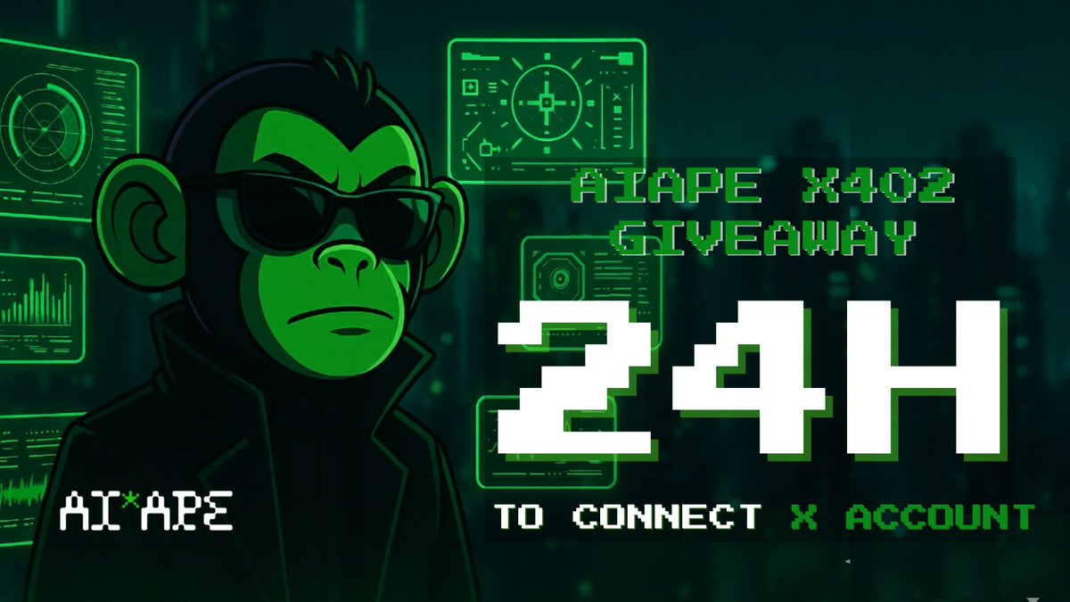 AIAPE_Tech's tweet image. AIAPE x402 - Final call to connect X account

We’re wrapping up the prize list, and we’d love everyone who joined to be counted!

Please take a moment to connect your X account on the webapp to confirm your eligibility.
Connect at: aiape.tech/mining 

You’ll have 24 hours…