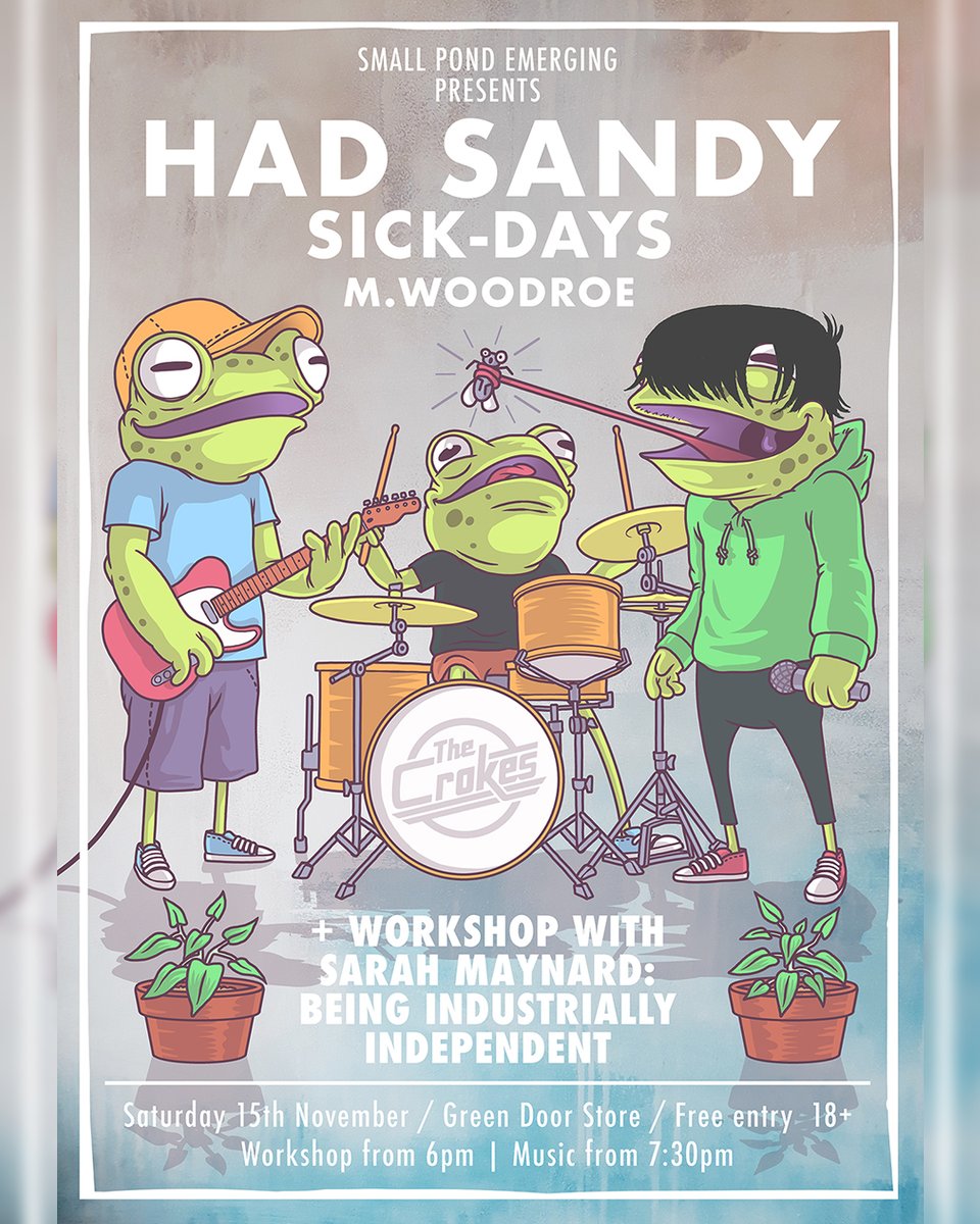 SmallPondRec's tweet image. THIS SATURDAY we host our Emerging Release Party at @greendoorstore - it&apos;s free entry and we&apos;ve got Had Sandy + Sick-Days + M. Woodroe playing, plus Sarah Maynard of Major PR will be hosting a free workshop from 6pm!