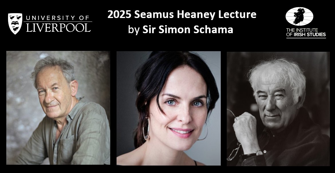 seamusheaneyest's tweet photo. We're headed to Liverpool this Thursday 13 Nov for the annual Seamus Heaney Lecture, in partnership with the Institute of Irish Studies @LivUni. This year, it's Sir Simon Schama on 'Politics and the Poet'. Last tickets still available... details below! 
https://t.co/jGpqVN8lpw https://t.co/B0R283LTgH