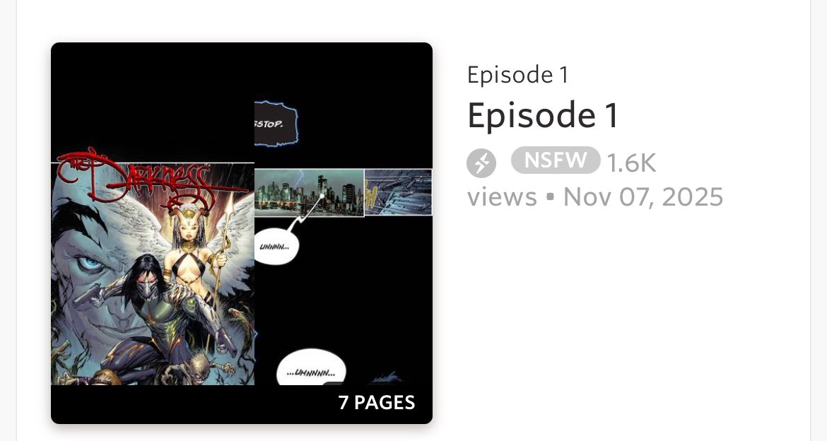 Preview THE DARKNESS [2025] #1 in Vertical Scrolling format, exclusively on <a href="/globalcomix/">GlobalComix</a>: 

globalcomix.com/c/the-darkness…