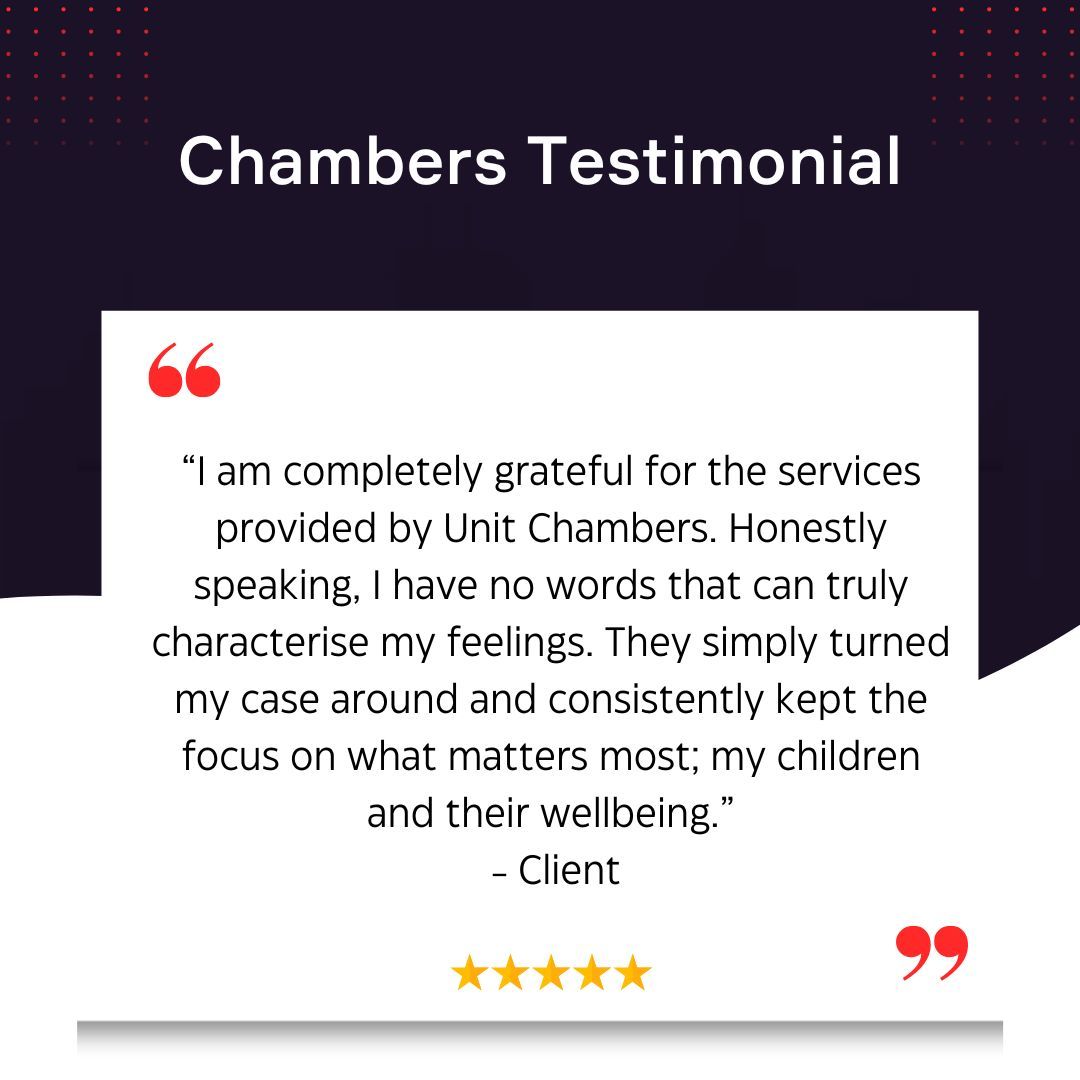 This feedback reflects the core ethos of Unit: putting children and families first, while delivering expert legal guidance.

Our barristers combine empathy, professionalism, and detailed legal knowledge to ensure that every client feels heard, supported, and confident.