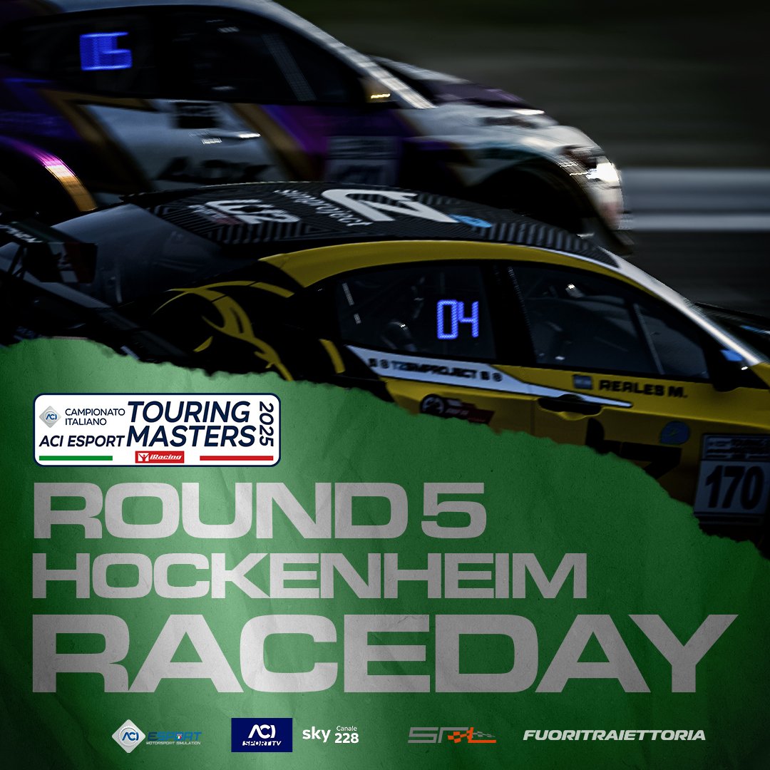 🏁 È il Race Day del Touring Masters 2025 iRacing!
Dall’Hockenheimring, GT4 e TCR tornano in pista per il Round 5 🔥
Chi riuscirà a fermare Bristot e Calver?
📺 Live su YouTube ACI Sport TV
#TouringMasters2025 #SimRacing #ACIESport
<a href="/ACI_Sport/">ACI Sport</a>  <a href="/FTraiettoria/">Fuori Traiettoria</a>  <a href="/iRacing/">iRacing</a>