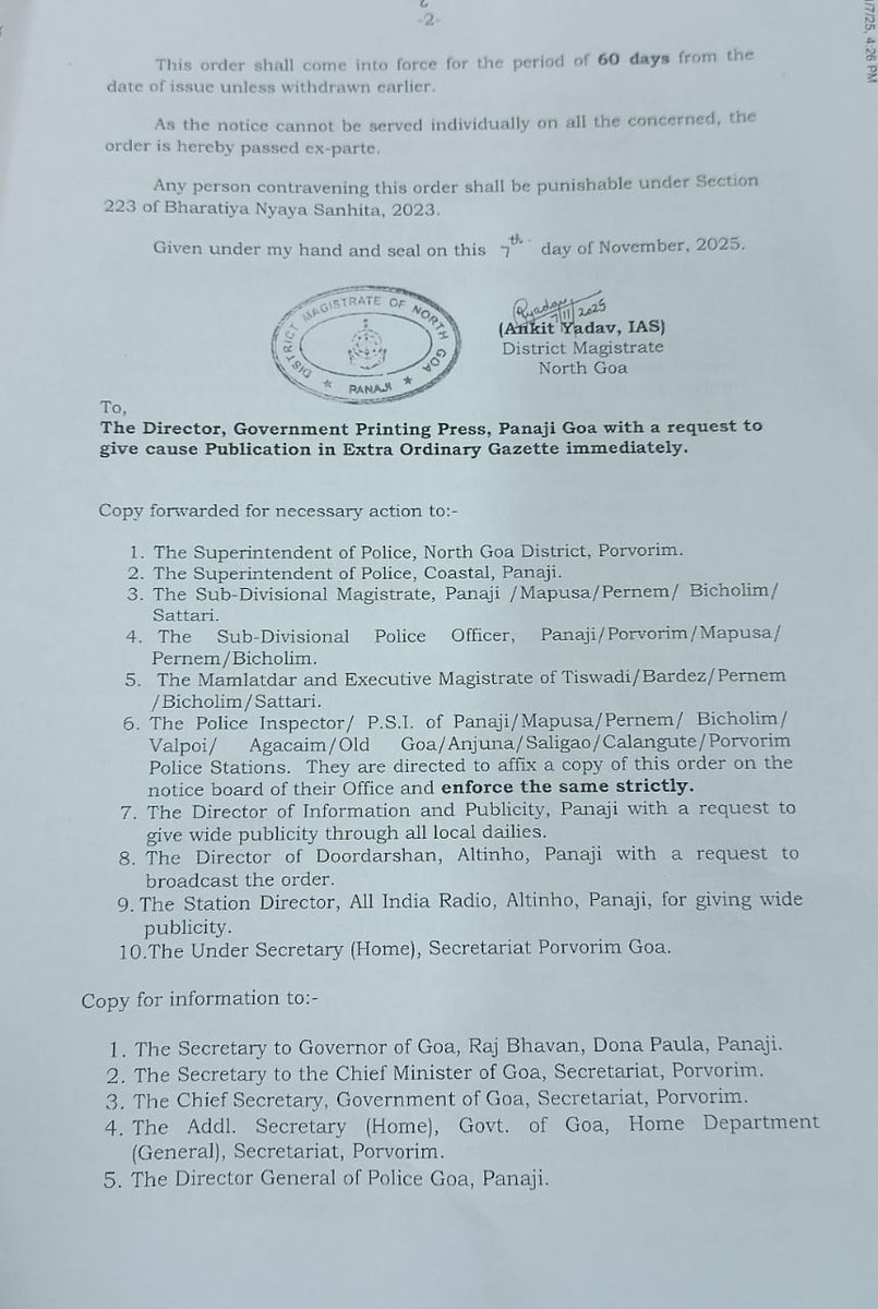 District Magistrate and Collector, North Goa District directs Tenant Verification for all owners of houses, buildings, flats and the owners/management of hotels, lodging &amp; Boarding, Shacks, Private guest houses, Paying Guests offering temporary accommodation, temporary