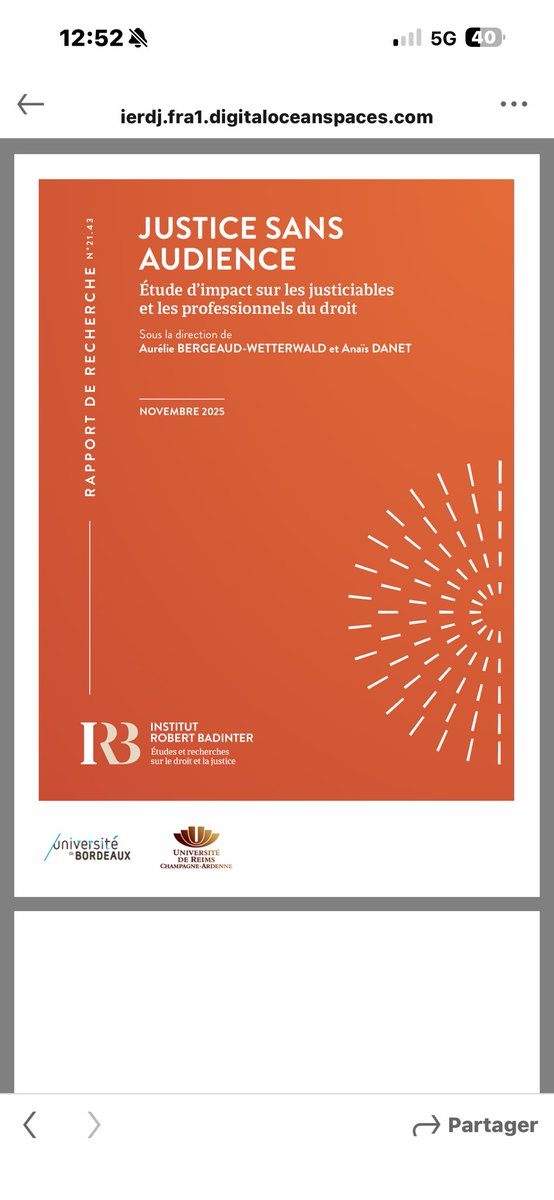 Justice sans audience : une publication de l’Institut Robert Badinter institutrobertbadinter.fr/fr/publication… <a href="/CNBarreaux/">Conseil national des barreaux - les avocats</a> <a href="/Conf_Batonniers/">ConférenceBâtonniers</a> <a href="/Avocats_Paris/">Avocats de Paris</a> <a href="/CCBEinfo/">CCBE</a>