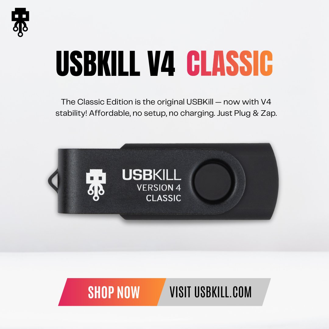 USBKill's tweet image. USBKill Classic: Trusted by pentesters and IT pros worldwide for its simplicity and reliability. 🌍🔧 l.usbkill.com/u91aN 
#HardwareTesting #USBKillV4 #USBKill #Pentesting #infosec #security #RedTeam