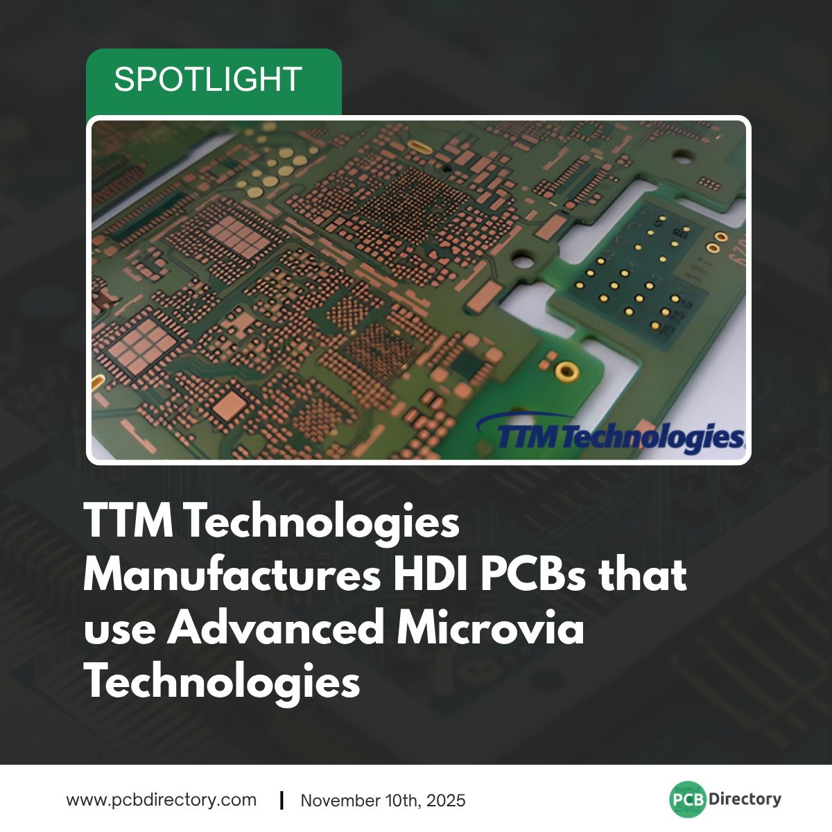 PCB_Directory's tweet image. TTM Technologies advances next-gen electronics with its high-density HDI PCBs featuring laser-drilled microvias and advanced materials for superior performance. 

Read more: ow.ly/Hz3B50Xpaw9

#printedcircuit #news #industry #HDI #PCB #electronics #manufacturing #innovation