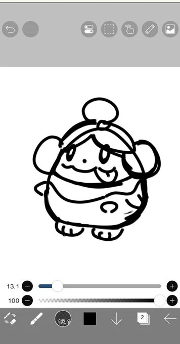 ペロリーム描きたくて練習してるんだけどどうしても身体がしっくりこなくて色々見て描いたらおにぎり描く感じで描いたらめちゃくちゃしっくりきた