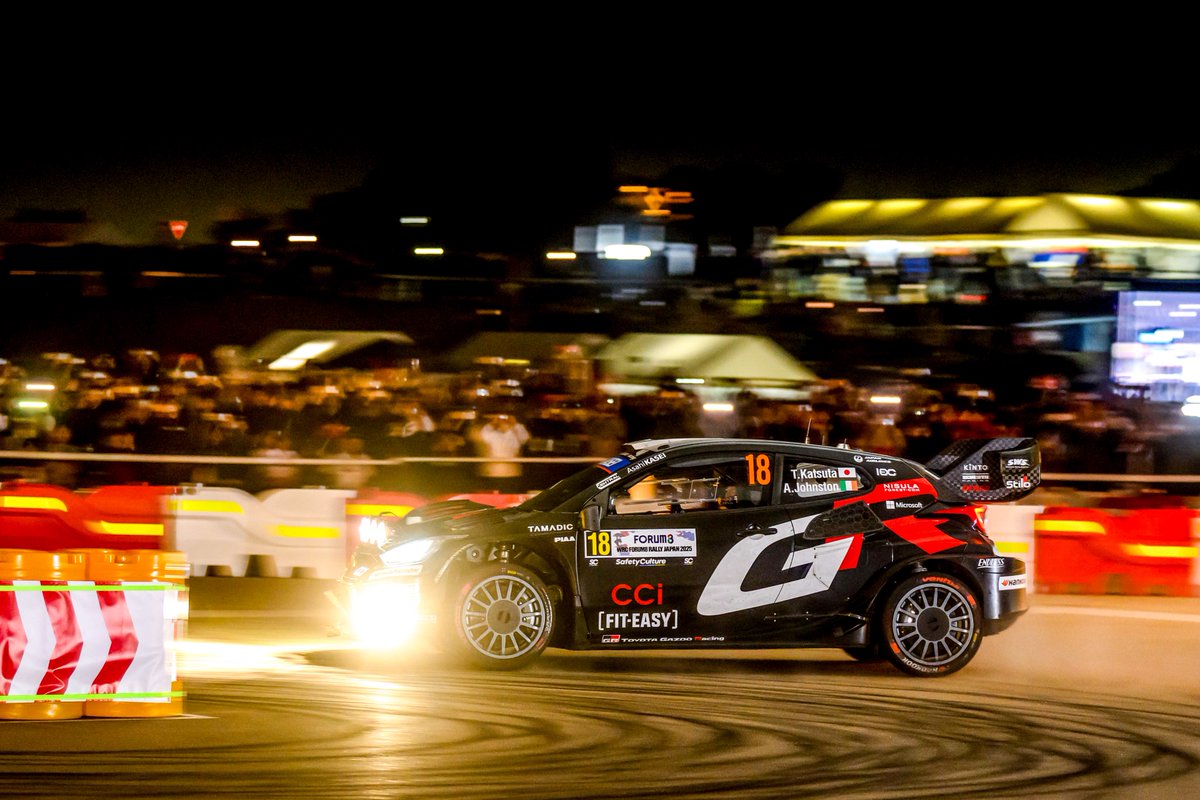 OfficialWRC's tweet image. The late night show: WRC edition ✨

#WRC | #RallyJapan 🇯🇵