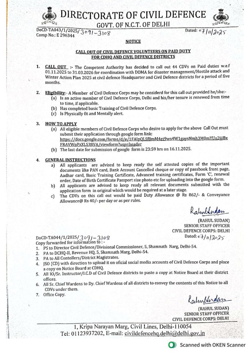 Delhi Civil Defence tweet media