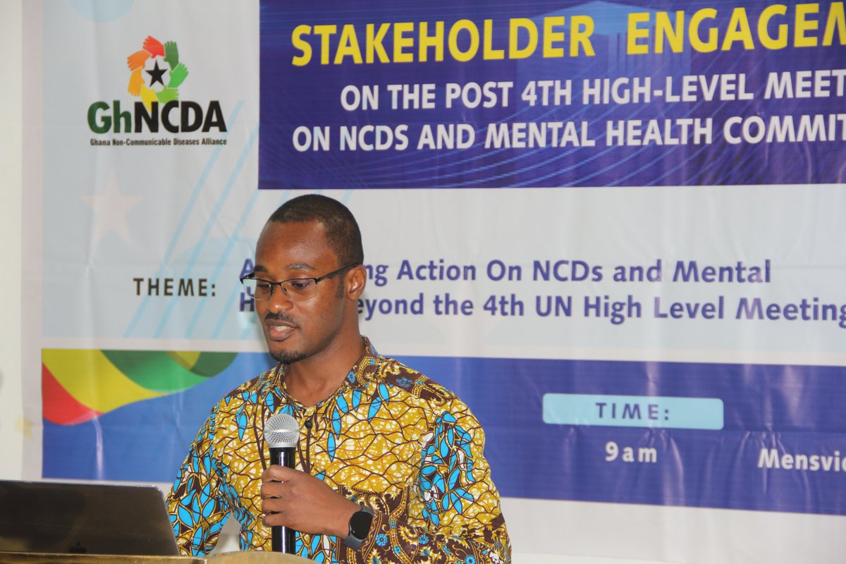 GhanaNcd's tweet photo. Emmanuel Abotsi of @ndpcgh highlighted Ghana’s drive to turn global #NCD &amp; #MentalHealth commitments into national action. NDPC will embed these priorities in the 2026–2029 Development Framework, focusing on #prevention, #EarlyDetection  &amp; cross-sector collaboration. https://t.co/xKp4gef2Mw