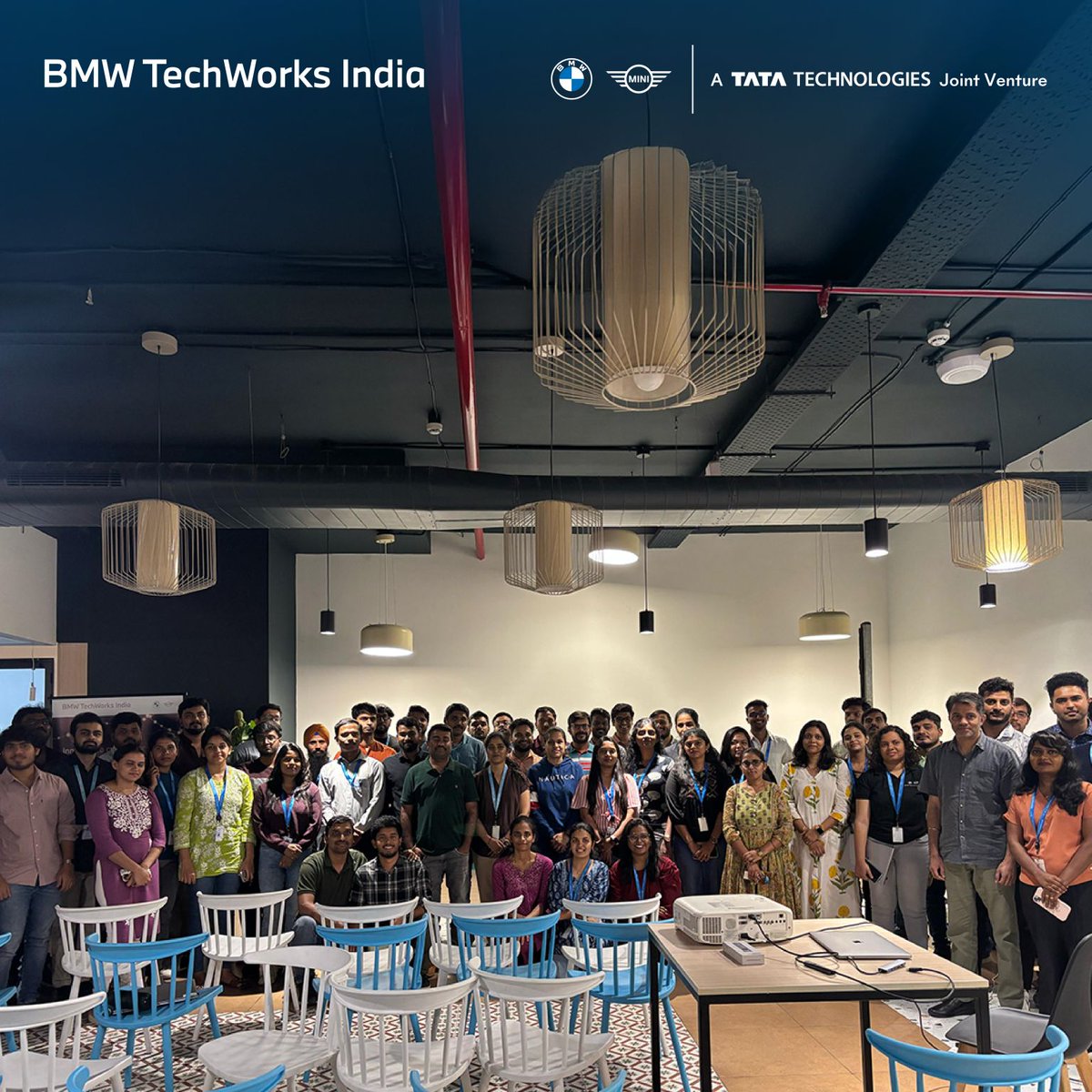 BMWTechWorksInd's tweet photo. Developers across #Chennai, #Bengaluru, and #Pune explored GitHub Copilot through live demos and challenges, discovering how AI boosts productivity and teamwork, a true reflection of how we learn and grow at #BMWTechWorksIndia. 

 #GitHubCopilot #DeveloperTraining https://t.co/2ljdQt3AnB