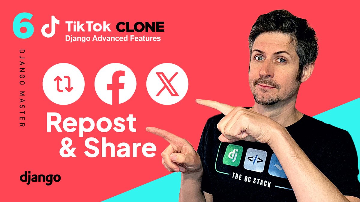 ajudmeister's tweet image. How to add Reposts and Social Shares to Django       

👉 youtu.be/bNCxp1MQKzg

📷 TikTok Clone Tutorial            

#reposts #opengraph #tiktok #django #htmx #tailwindcss #webapp #selftaughtdeveloper #webdevelopment #webdesigner #programmer #coding #solopreneur