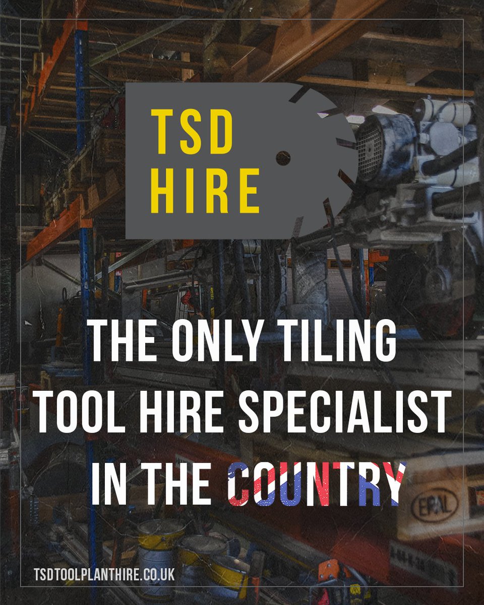 TSDToolHire's tweet image. 🇬🇧 Welcome to TSD Hire — the UK’s only specialist tiling tool hire company.
We’re here for professionals who expect more than just a box of tools.
From expert advice to fast nationwide delivery, our service is what sets us apart.

#TSDHire #TilingTools #ToolHireUK #TradesmenUK