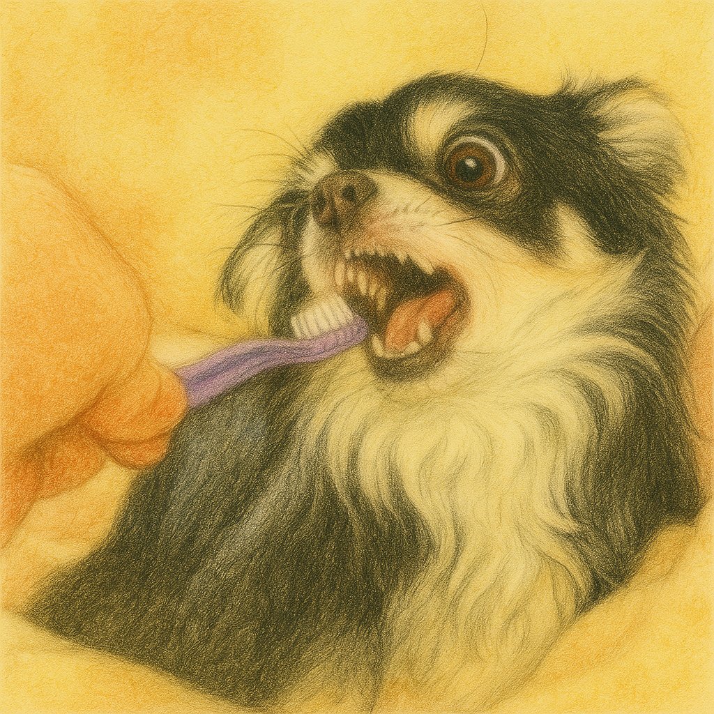 wankodashi's tweet image. うちの子の歯みがき、ちゃんとできてる？🪥
犬は虫歯より歯周病になりやすいんやって😳
放っとくと心臓や腎臓にも悪影響が出ることも💦
まずは「慣れさせる」とこからやで。
ペーストやシートで練習して、楽しく続けよな🐾

#わんこだし #犬の歯みがき #犬の健康 #犬のいる生活