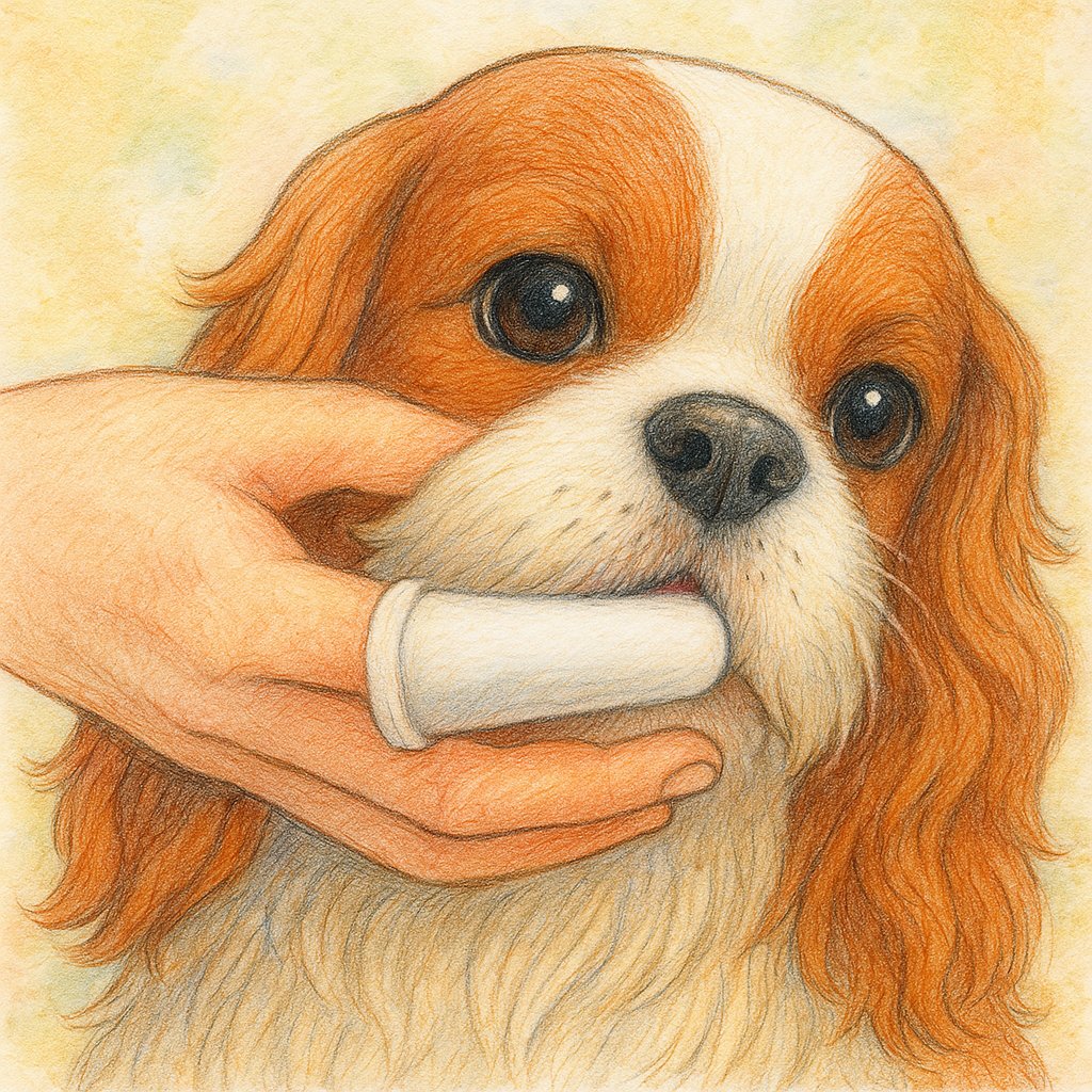 wankodashi's tweet image. うちの子の歯みがき、ちゃんとできてる？🪥
犬は虫歯より歯周病になりやすいんやって😳
放っとくと心臓や腎臓にも悪影響が出ることも💦
まずは「慣れさせる」とこからやで。
ペーストやシートで練習して、楽しく続けよな🐾

#わんこだし #犬の歯みがき #犬の健康 #犬のいる生活