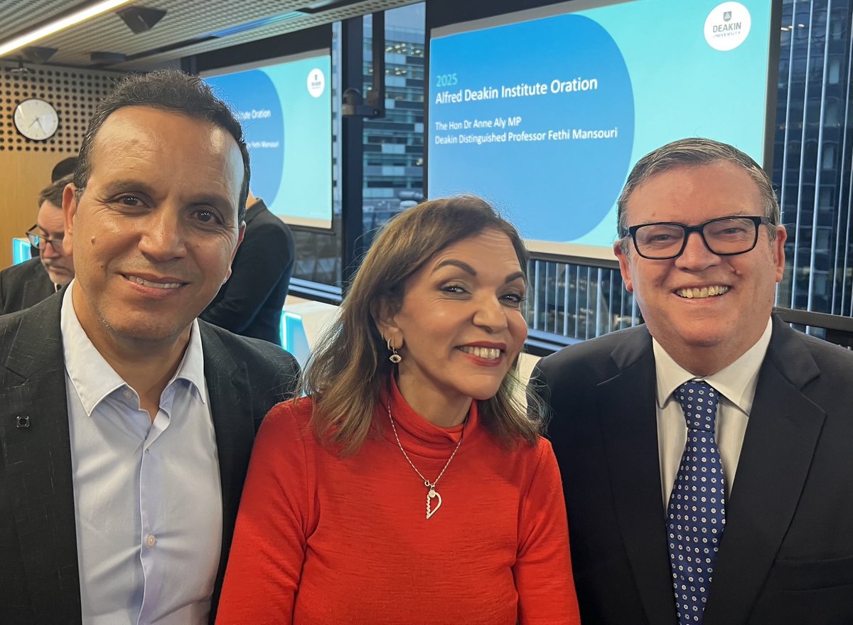 Reimagining immigration through equality of participation is a key theme of Alfred Deakin Institute oration from Minister for Multicultural Affairs, Dr. Anne Aly. Hosted by ⁦Distinguished Prof. <a href="/FethiMansouri/">Prof. Dr. Fethi Mansouri</a>⁩. Shared vision of the Global Learning Village. @auspol @vicpol