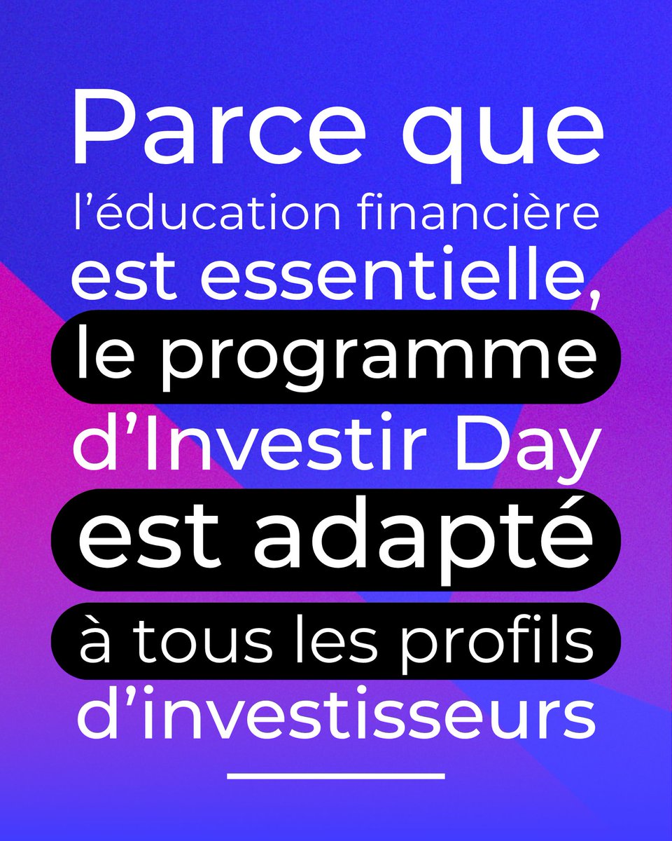 Vous n'avez aucune notion d'économie ? Ce n'est pas important 🤗, puisqu'Investir Day 2025 ouvre ses portes à toutes celles et ceux qui souhaitent en apprendre plus 🙌!

De 9h30 à 22h, vous avez rendez-vous avec les meilleurs experts 👉 investirday.fr/registration/b…