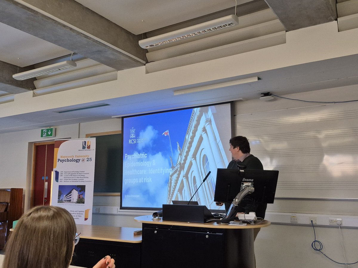 Welcome back Dr Ross Brannigan <a href="/RCSI_Irl/">RCSI</a> for today's <a href="/MUpsychdept/">MU Psychology</a> Departmental Seminar as part of our #MUPsychologyAt25 series