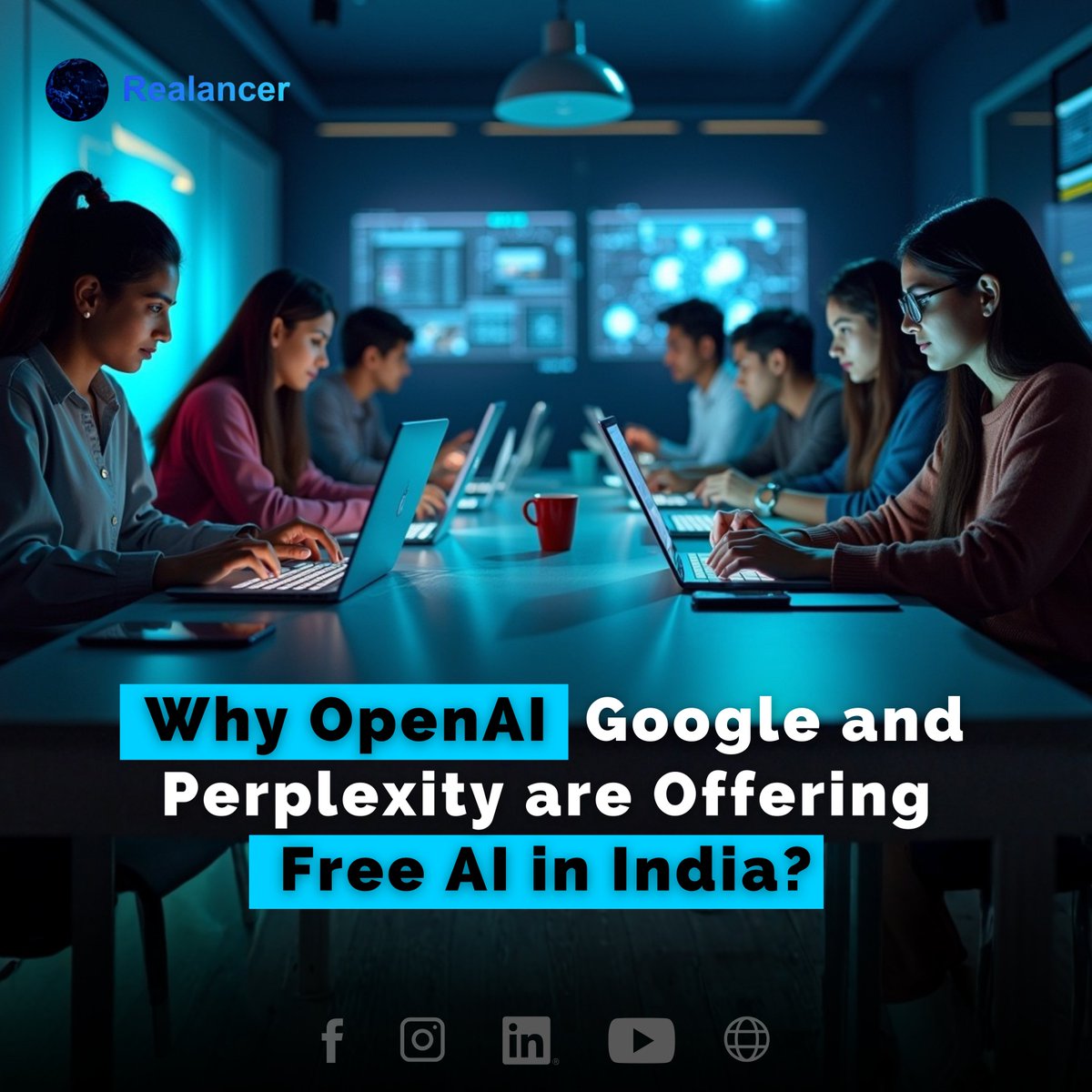 realancer_net's tweet image. Sign up now for free and start your freelance journey today 👉 app.realancer.net/registration

Want to know why tech giants are offering AI tools free in India? Click to read the full story 👉 alitech.io/blog/why-tech-…

#AITools #ArtificialIntelligence #FreeAITools #IndiaTech  #Realancer
