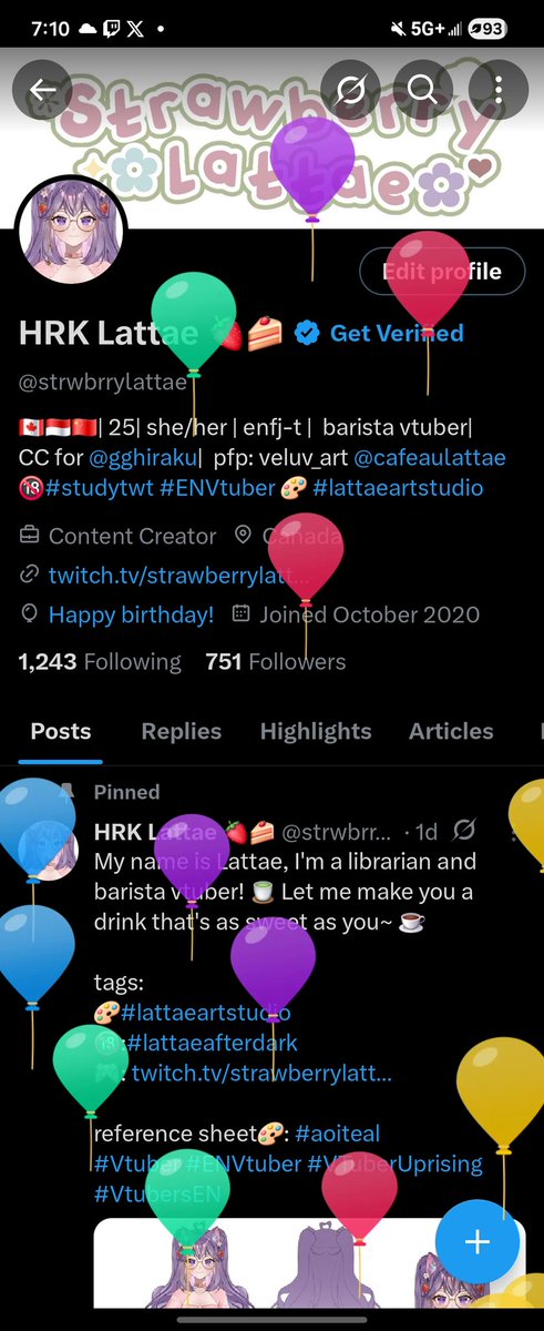 Lattae 🍓🍰| Librarian/Barista Vtuber tweet media