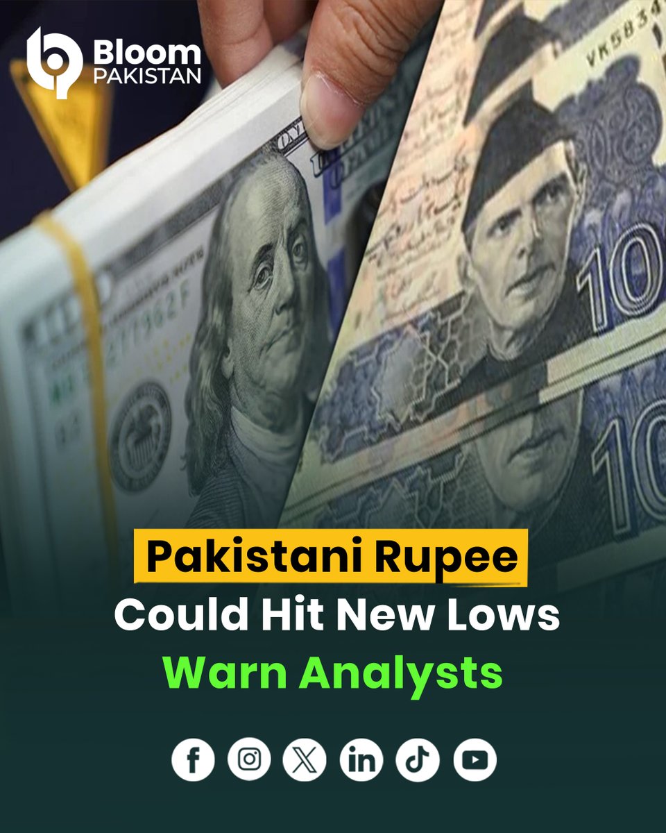 The Pakistani Rupee could reach 290–295/USD in the next year, driven by  structural reforms, fiscal discipline, and growing exports & remittances.  Read More: https://t.co/2S9OsJyiQY #PakistaniRupee #ForexUpdate  #PKRForecast #PakistanEconomy #FinanceNews