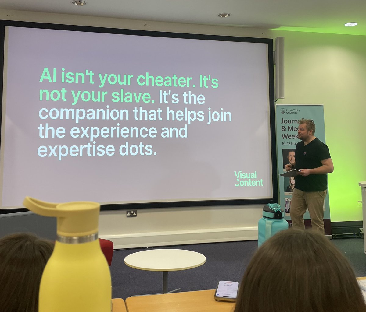 TimeaFe's tweet image. Some good advice from James Pierechod in the first session of #LTJMW