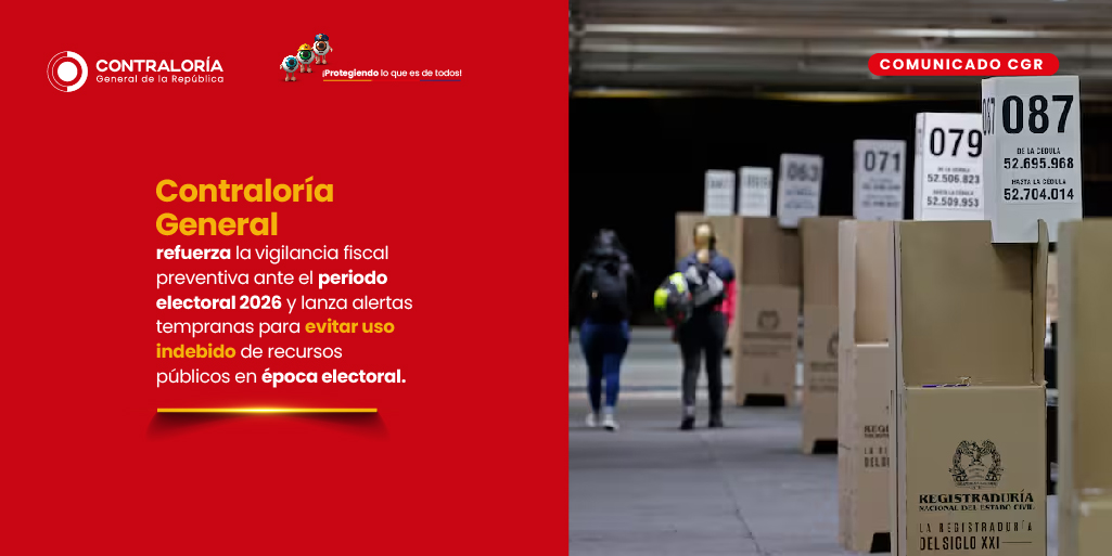 CGR_Colombia's tweet photo. 🚨  Desde la Contraloría General identificamos aumentos inusuales de contratación por $4,0 y $3,5 billones en los meses previos a la entrada en vigor de la Ley de Garantías.

Activamos alertas tempranas y, desde enero de 2026, reforzaremos la vigilancia en la contratación directa para evitar el uso indebido de los recursos públicos ante el periodo electoral. 🔍

Lea el comunicado completo en  👉 https://t.co/DJPoRvDX4n