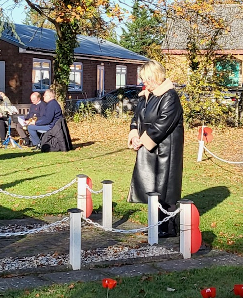 Councillor Debbie McCallum, ward member for Kesgrave attended the 11am Remembrance Sunday service at Legion Green, Kesgrave yesterday to honour and remember the service and sacrifice of the servicemen and women in the two World Wars and later conflicts.