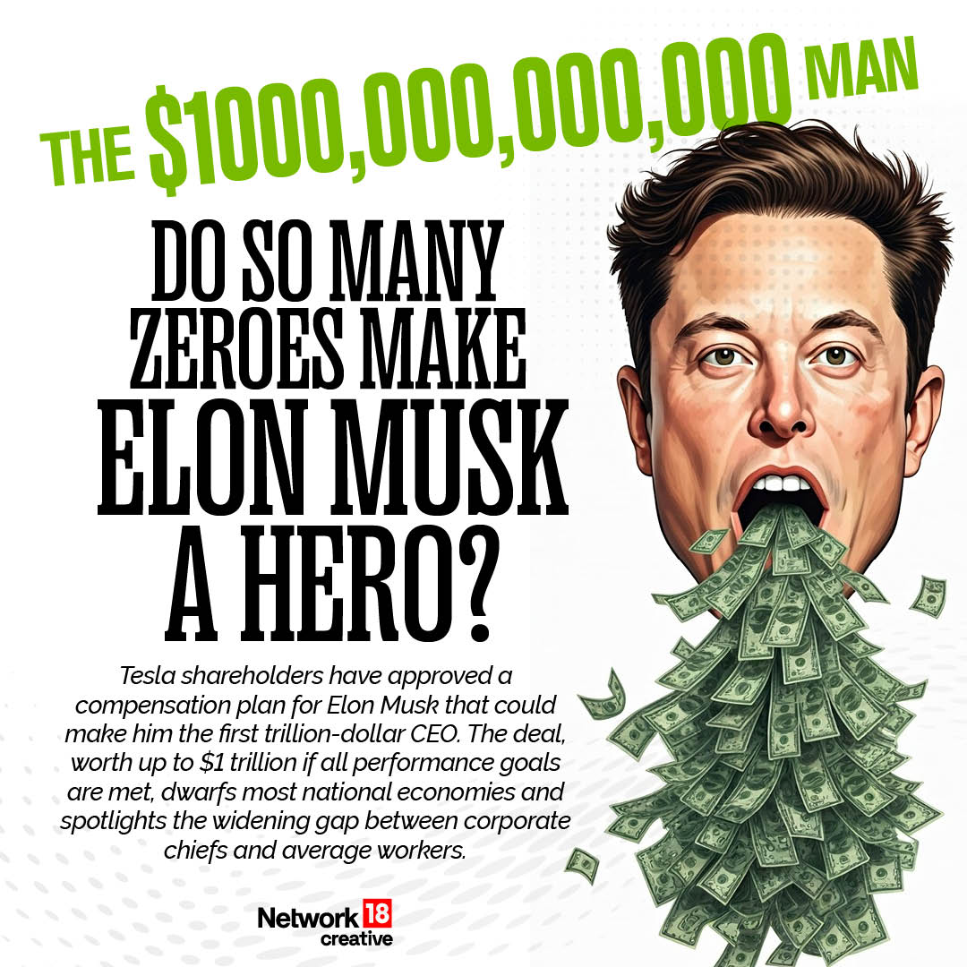 Nw18Graphics's tweet photo. Elon Musk could be the first trillion-dollar CEO. A look at how it stacks up against world economies and the widening CEO-worker pay gap
(1/2)

#Network18Creatives #Nw18Creatives #Nw18Graphics https://t.co/Fo4LI6d8GN