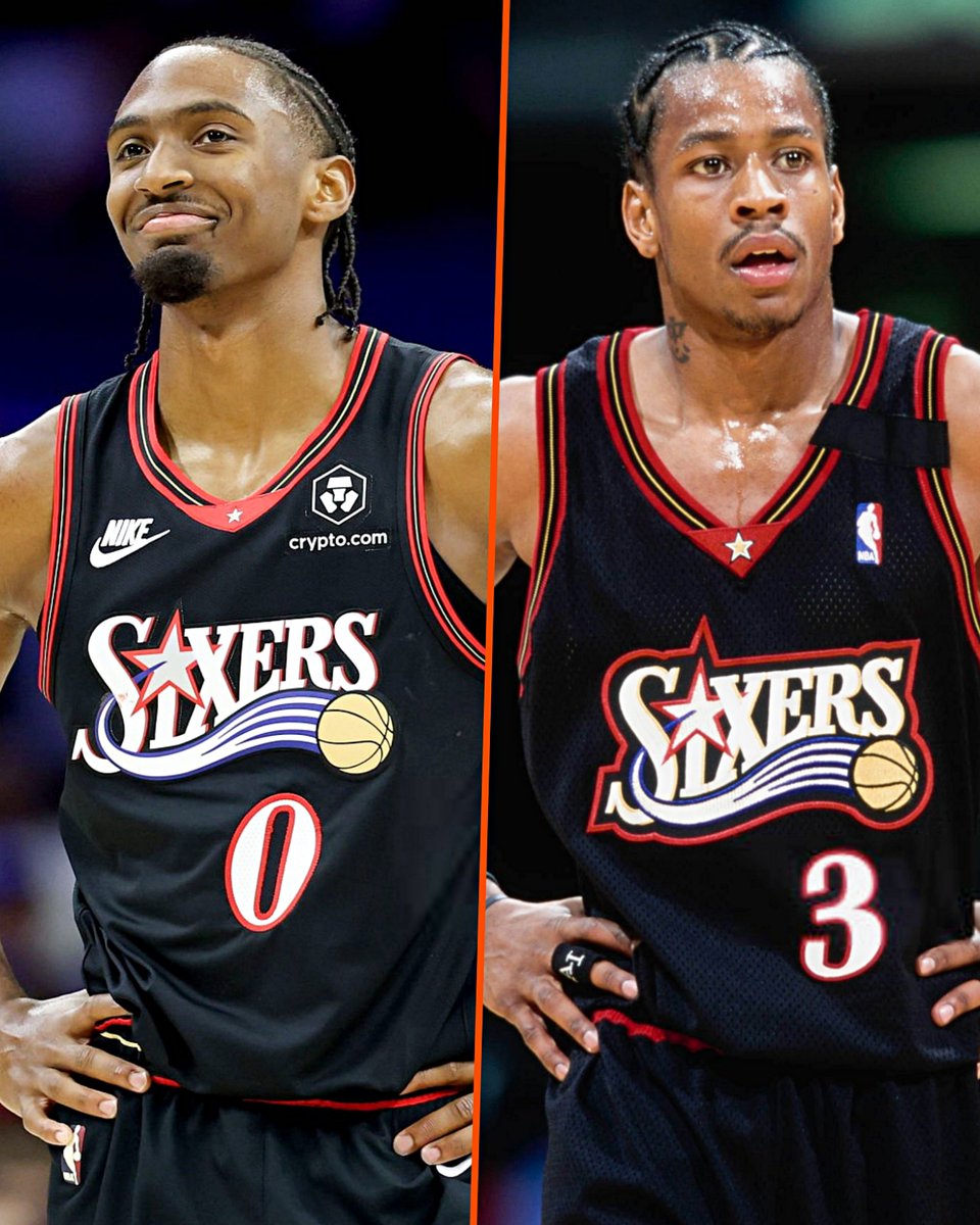 Apenas dois jogadores na história marcaram 25+ pontos e 5+ assistências em todos os 10 primeiros jogos da época: Tyrese Maxey e Allen Iverson.