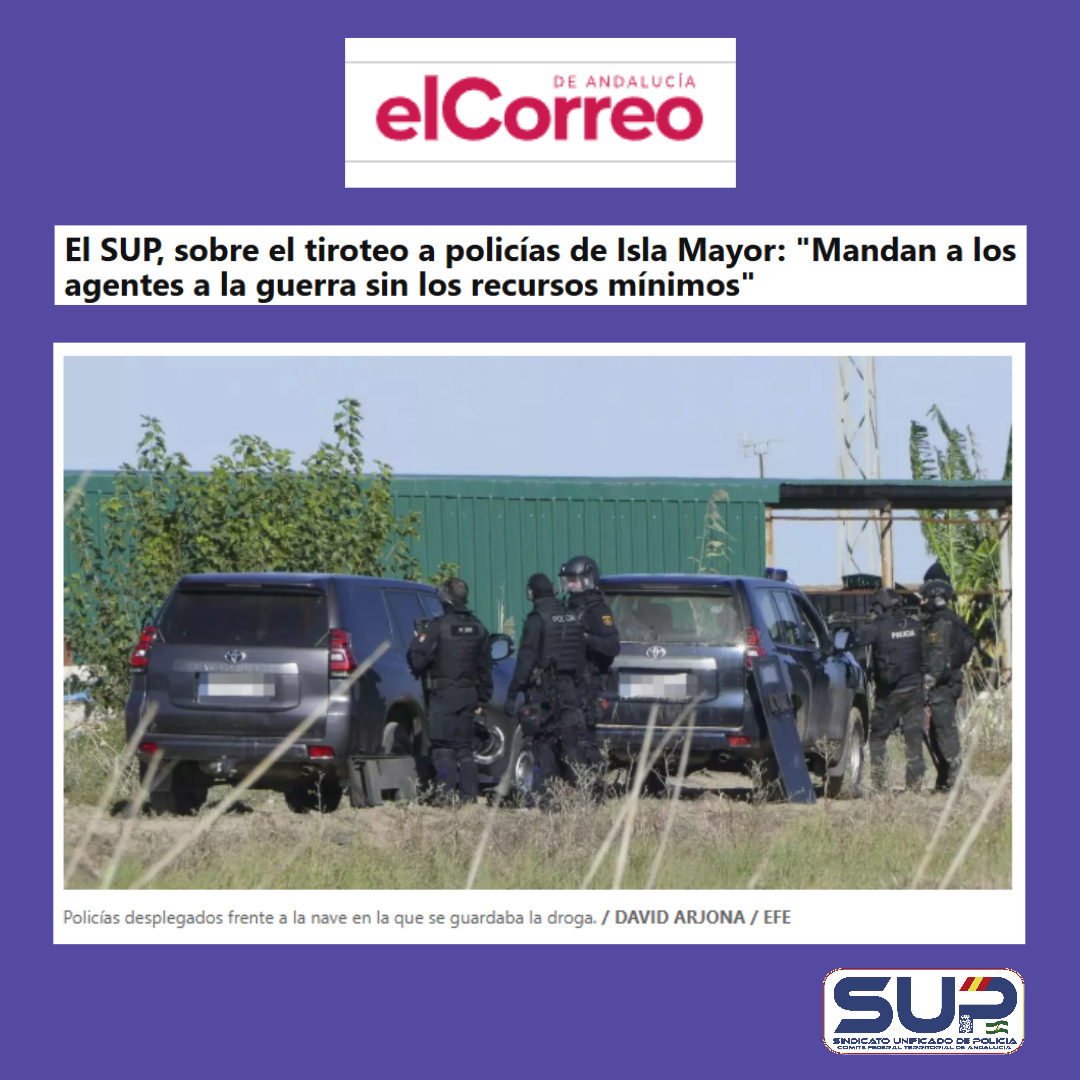 📢Una vez más #SupDenuncia la grave falta de medios materiales y humanos con los que los agentes se enfrentan diariamente al narcotráfico en Andalucía pone en riesgo su seguridad y la de la ciudadanía.

#ProfesiónDeRiesgo
#MedallasParaQuienLasMerece

elcorreoweb.es/sucesos/2025/1…