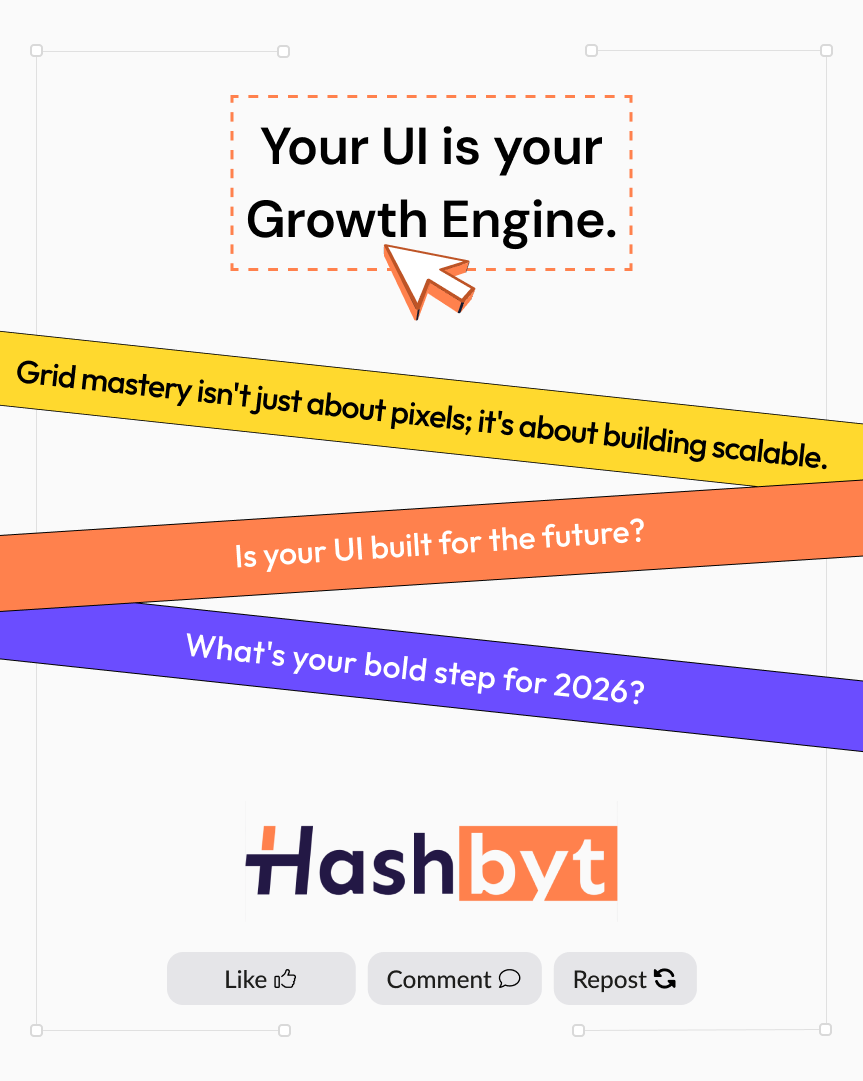 hashbyt's tweet image. Your UI is your growth engine.
Grid mastery isn&apos;t just about pixels. It&apos;s about building trust and scaling efficiently.
Ready to future-proof your frontend?

#SaaSGrowth #CTO #TechLeader #Hashbyt