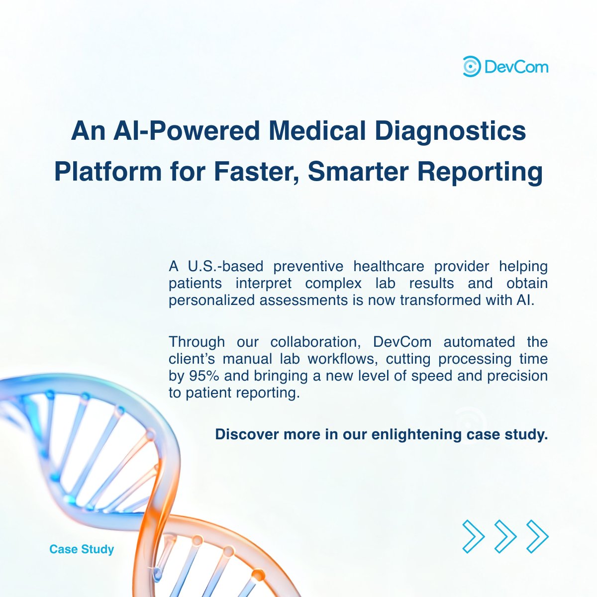 DevComCompany's tweet photo. What used to take two hours now takes five minutes. ⏱️

With DevCom’s AI-driven solutions, manual lab reporting turned into an automated process that’s faster, smarter, and more reliable for both doctors and patients.

🔗 Read the full case study: https://t.co/l9tKP5PgPf https://t.co/BwksD0D084